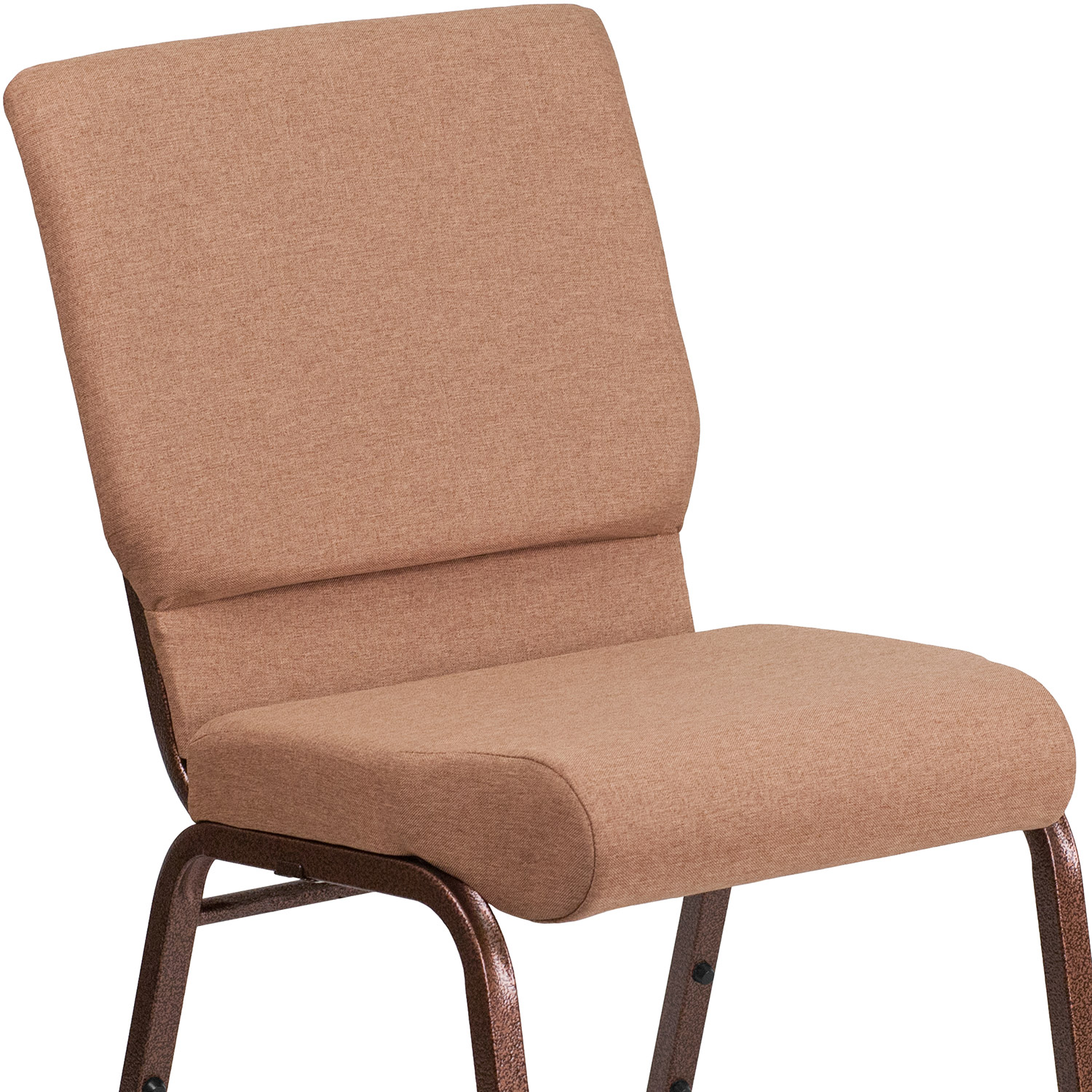 BLNK™ HERCULES Series Fabric Stacking Church Chair with Copper Vein Frame - Caramel