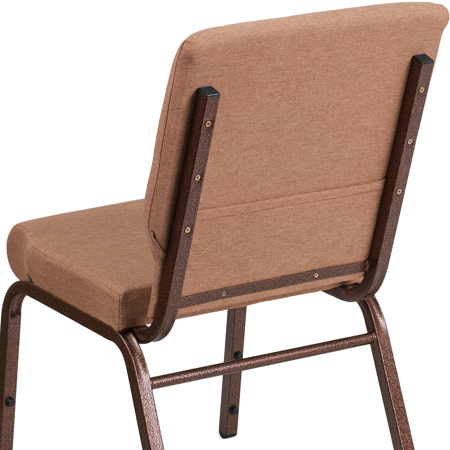 BLNK™ HERCULES Series Fabric Stacking Church Chair with Copper Vein Frame - Caramel