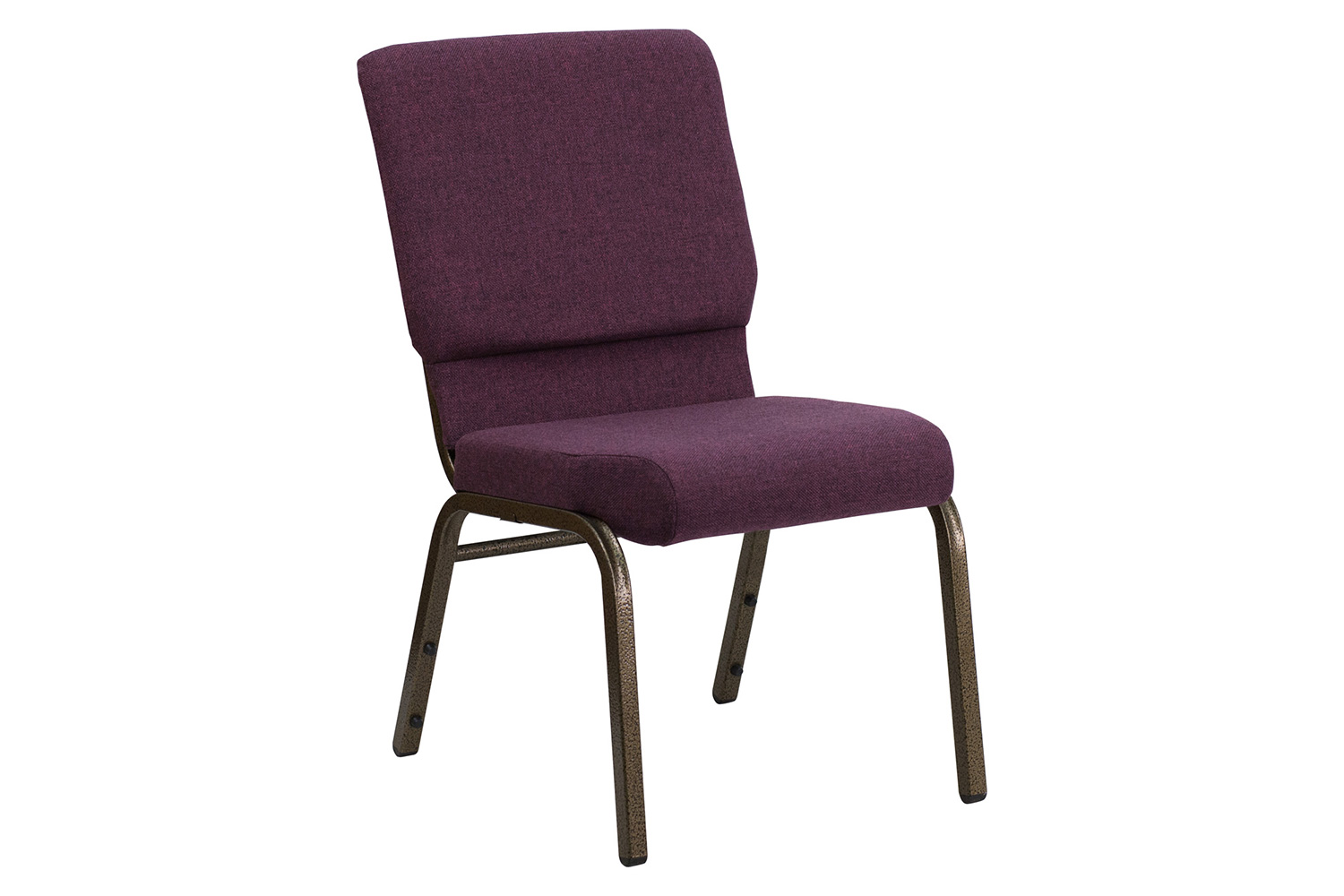 BLNK™ HERCULES Series Fabric Stacking Church Chair with Gold Vein Frame - Plum