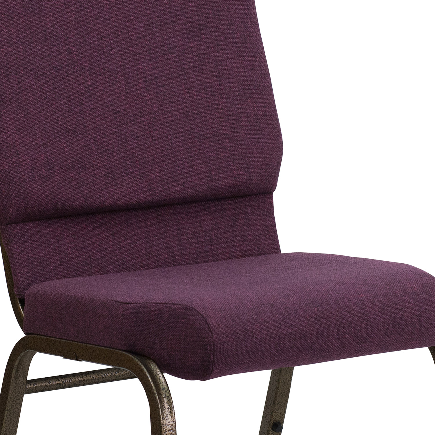 BLNK™ HERCULES Series Fabric Stacking Church Chair with Gold Vein Frame - Plum