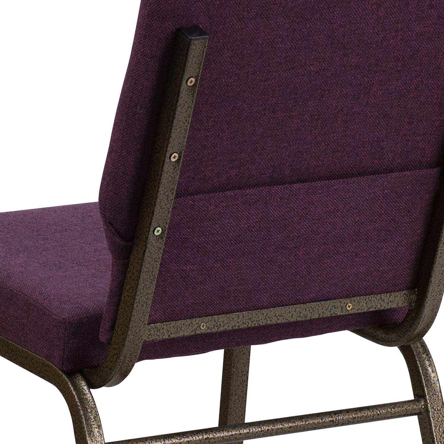 BLNK™ HERCULES Series Fabric Stacking Church Chair with Gold Vein Frame - Plum