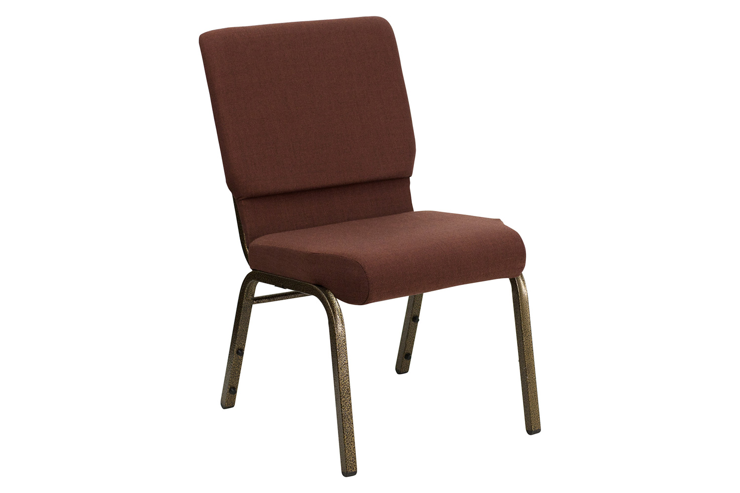 BLNK™ HERCULES Series Fabric Stacking Church Chair with Gold Vein Frame - Brown