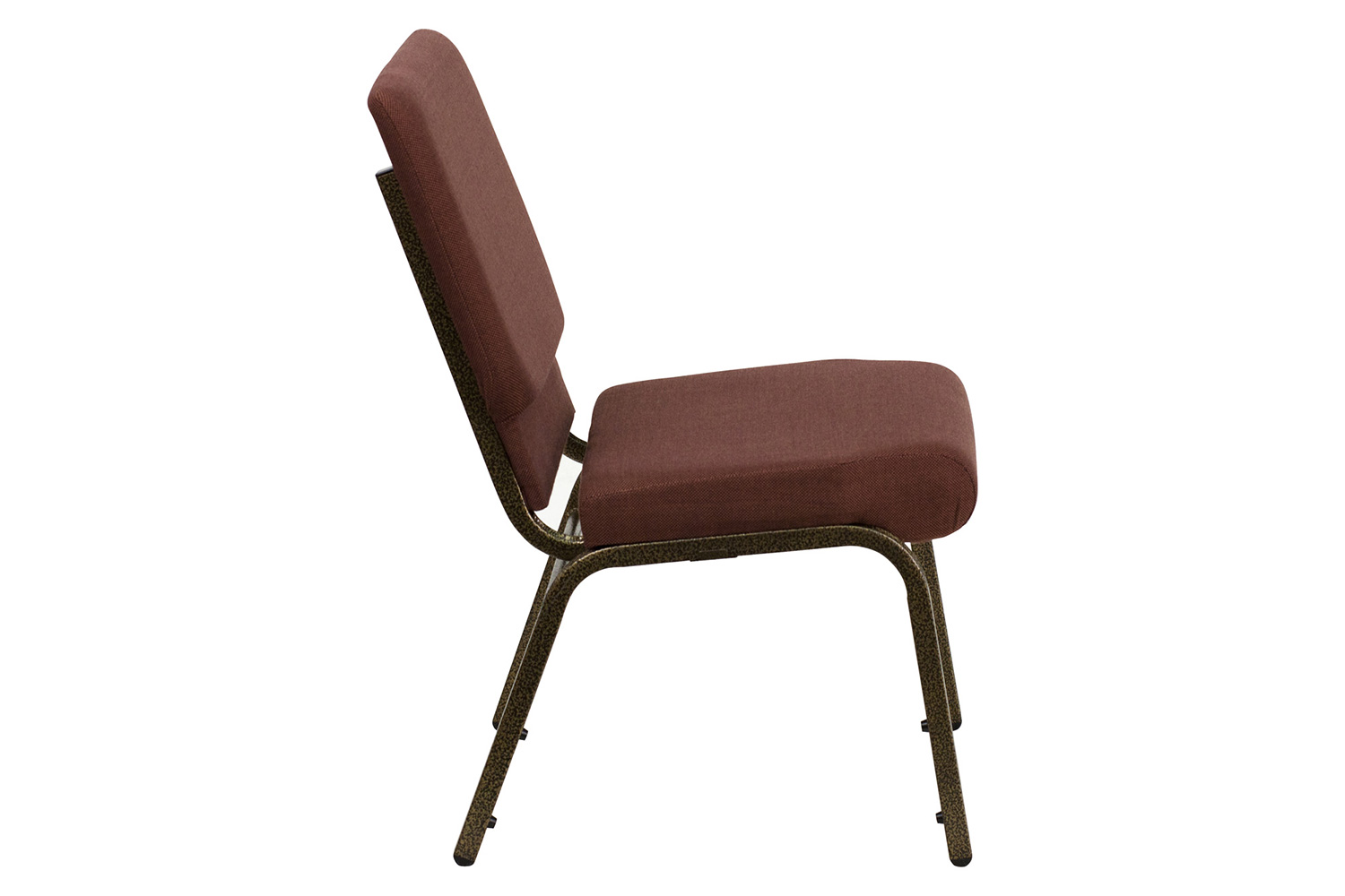 BLNK™ HERCULES Series Fabric Stacking Church Chair with Gold Vein Frame - Brown