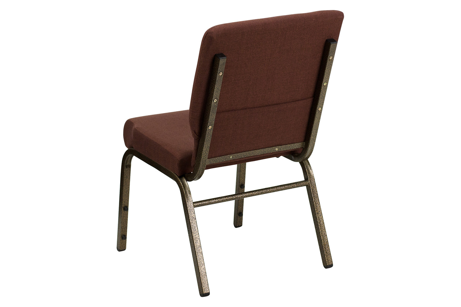 BLNK™ HERCULES Series Fabric Stacking Church Chair with Gold Vein Frame - Brown