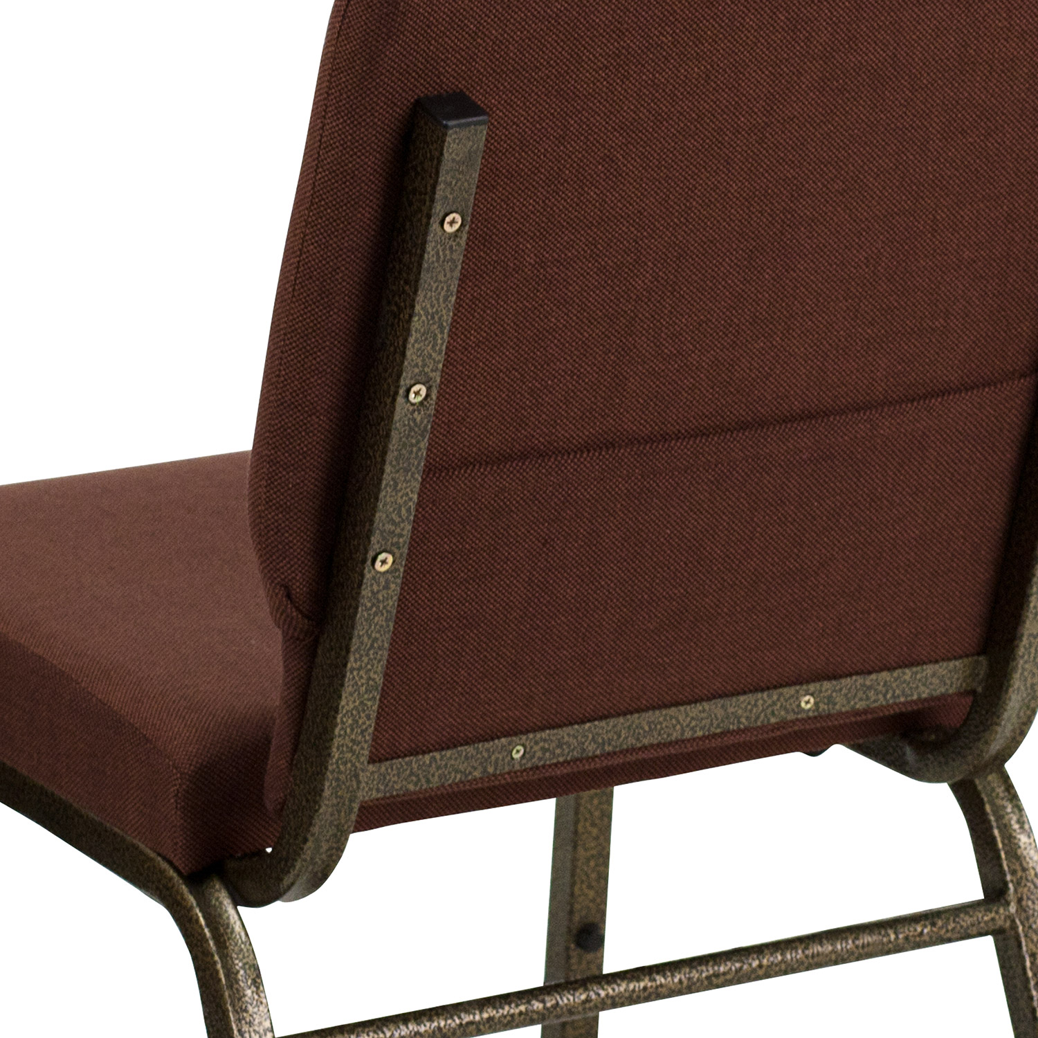 BLNK™ HERCULES Series Fabric Stacking Church Chair with Gold Vein Frame - Brown