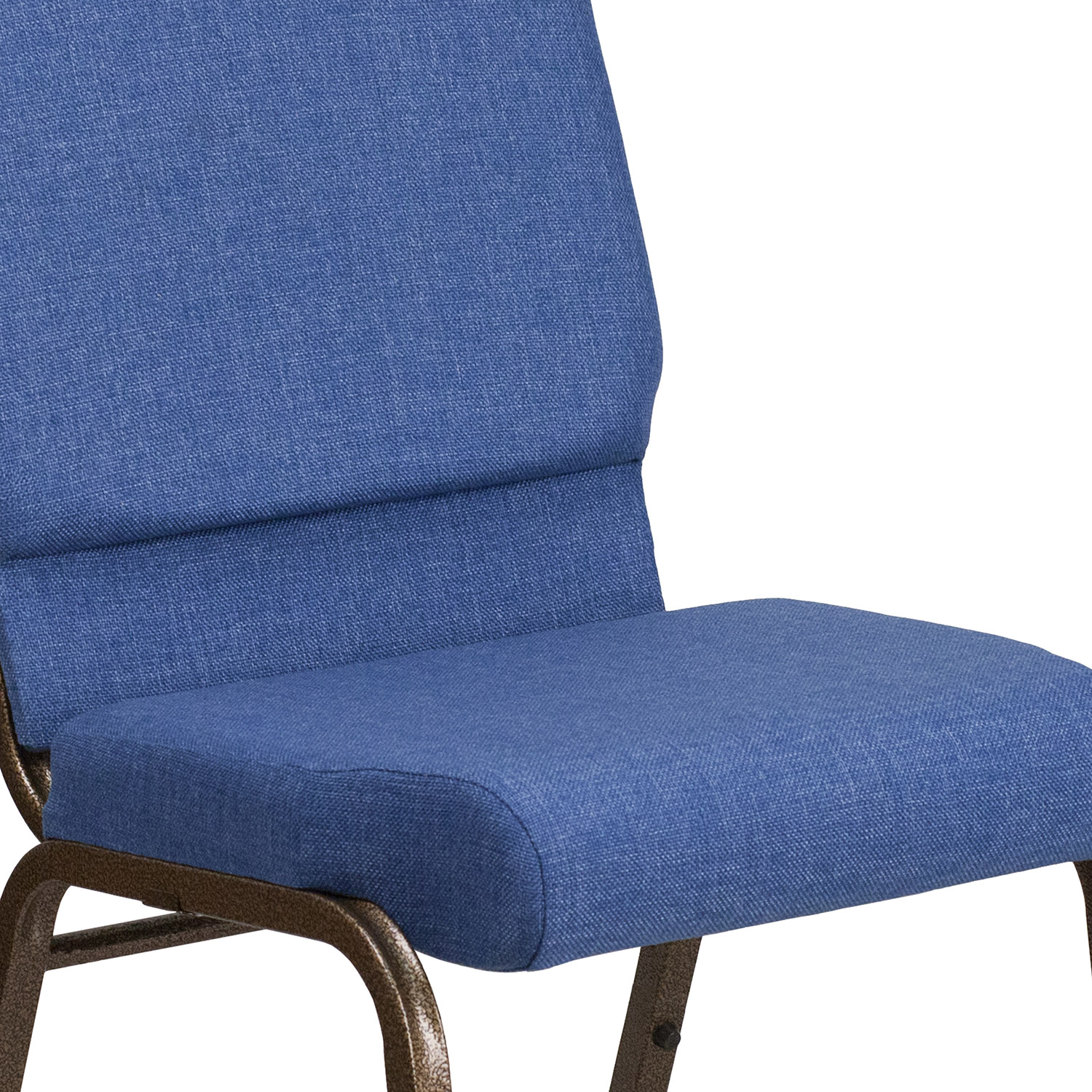 BLNK™ HERCULES Series Fabric Stacking Church Chair with Gold Vein Frame - Blue