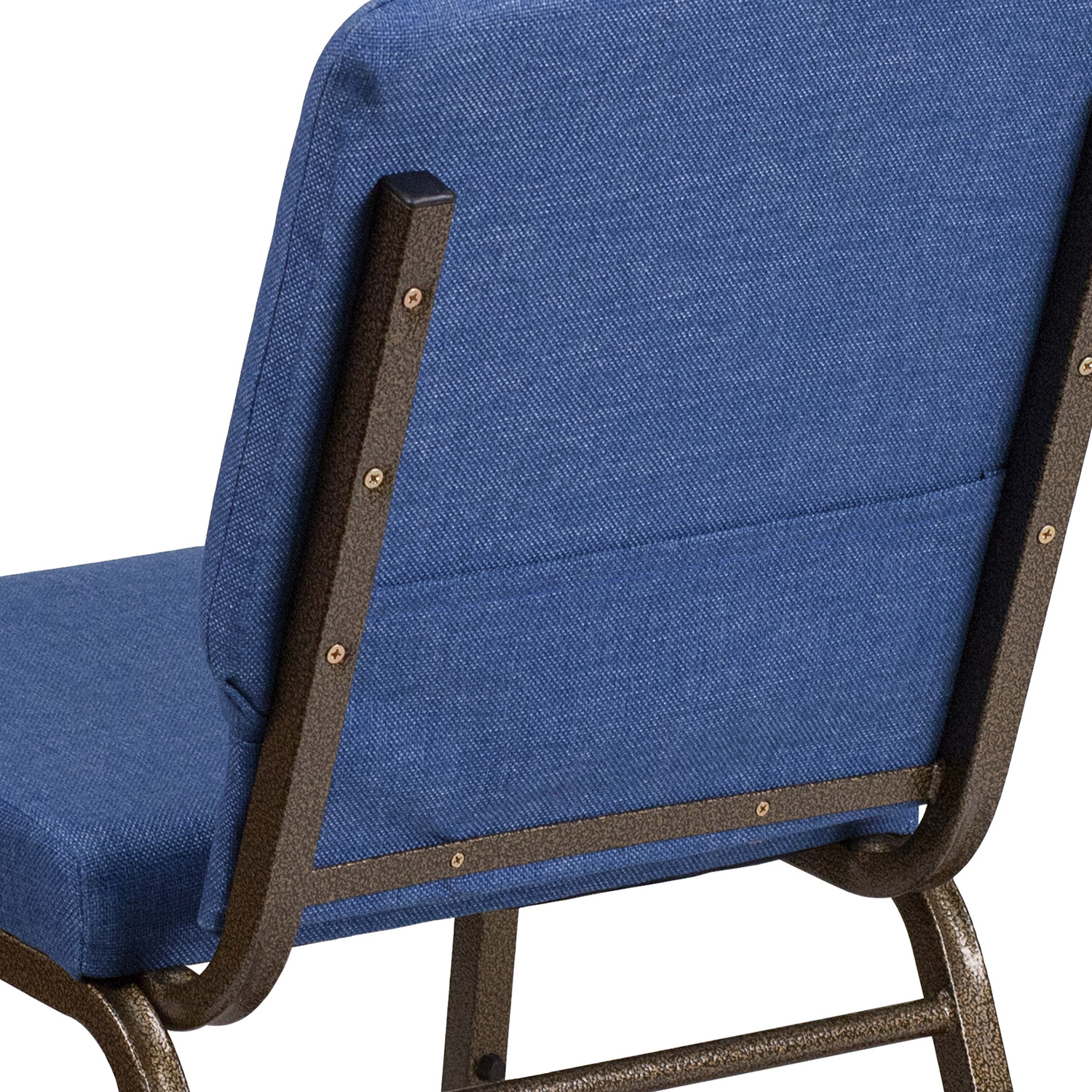 BLNK™ HERCULES Series Fabric Stacking Church Chair with Gold Vein Frame - Blue