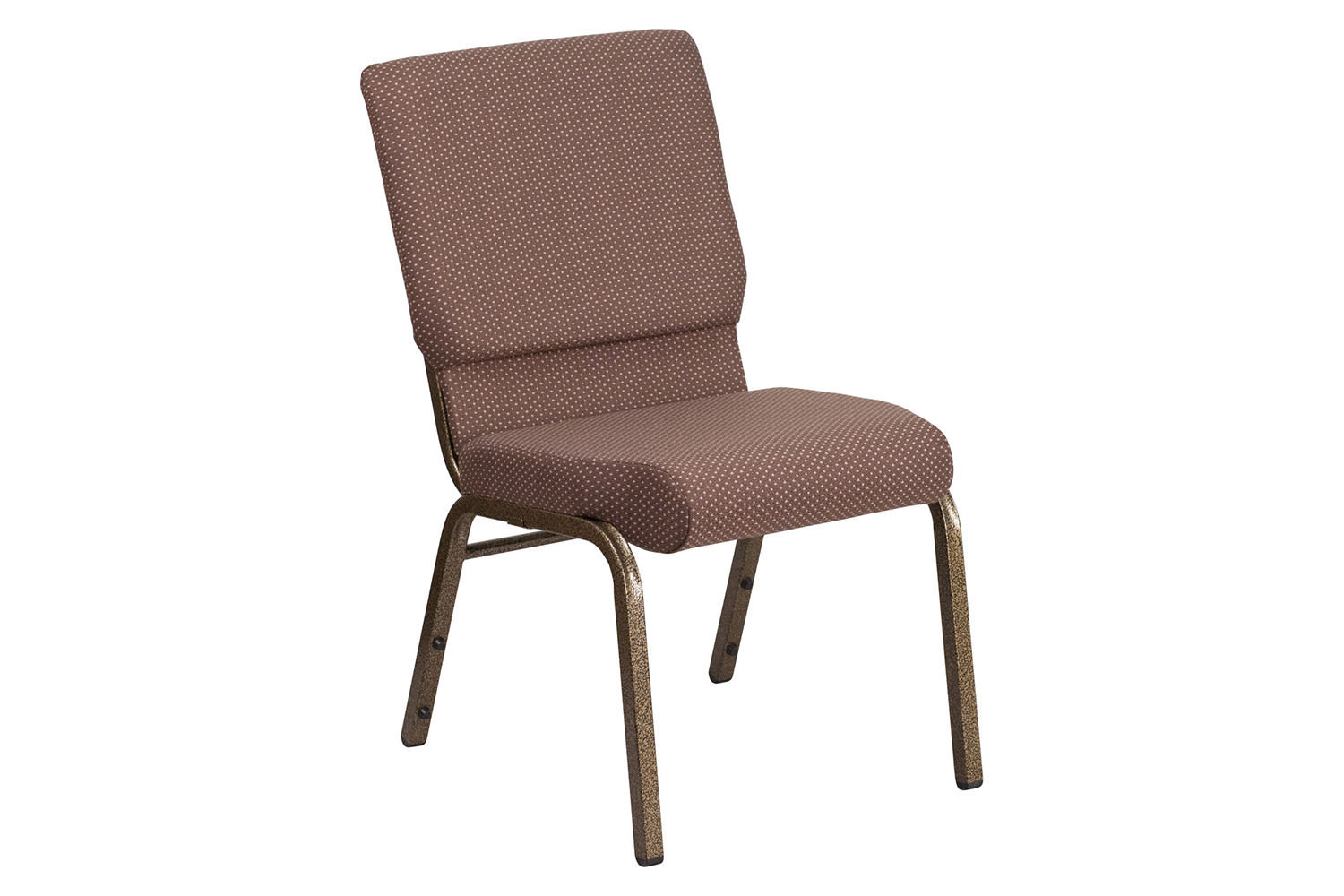 BLNK™ HERCULES Series Fabric Stacking Church Chair with Gold Vein Frame - Brown Dot