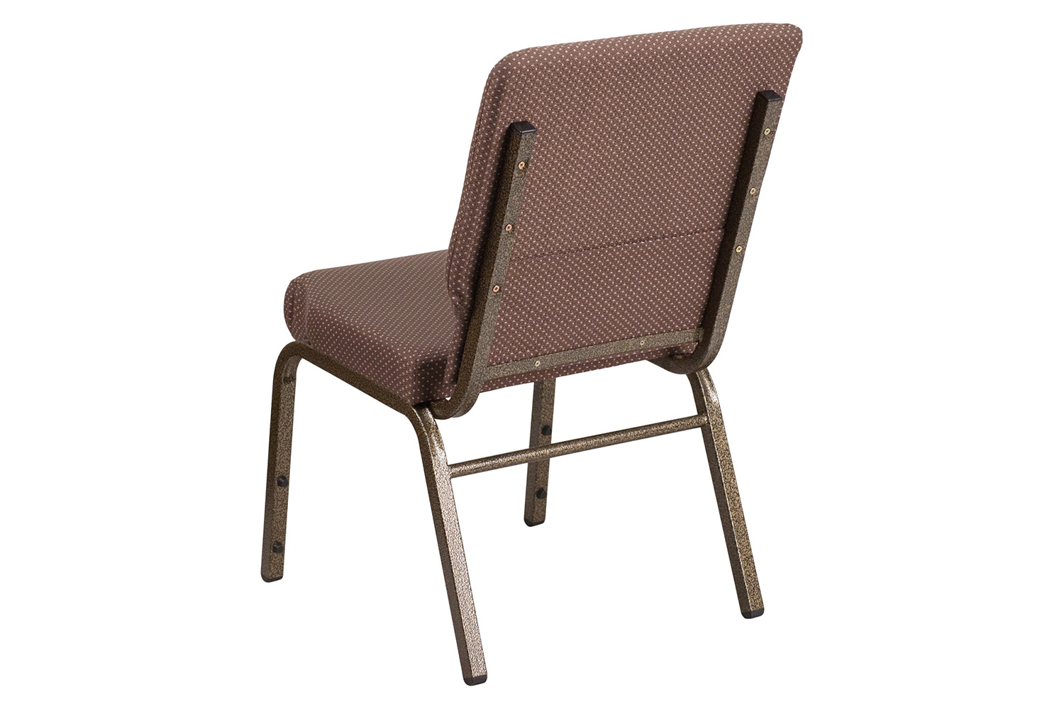 BLNK™ HERCULES Series Fabric Stacking Church Chair with Gold Vein Frame - Brown Dot