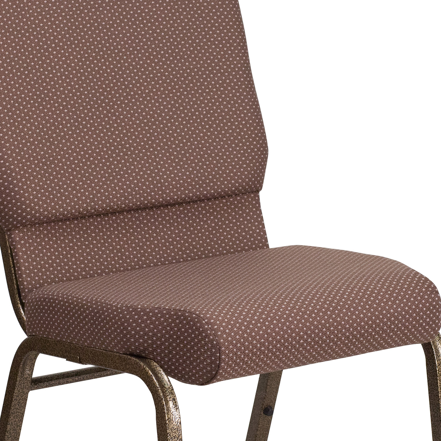 BLNK™ HERCULES Series Fabric Stacking Church Chair with Gold Vein Frame - Brown Dot