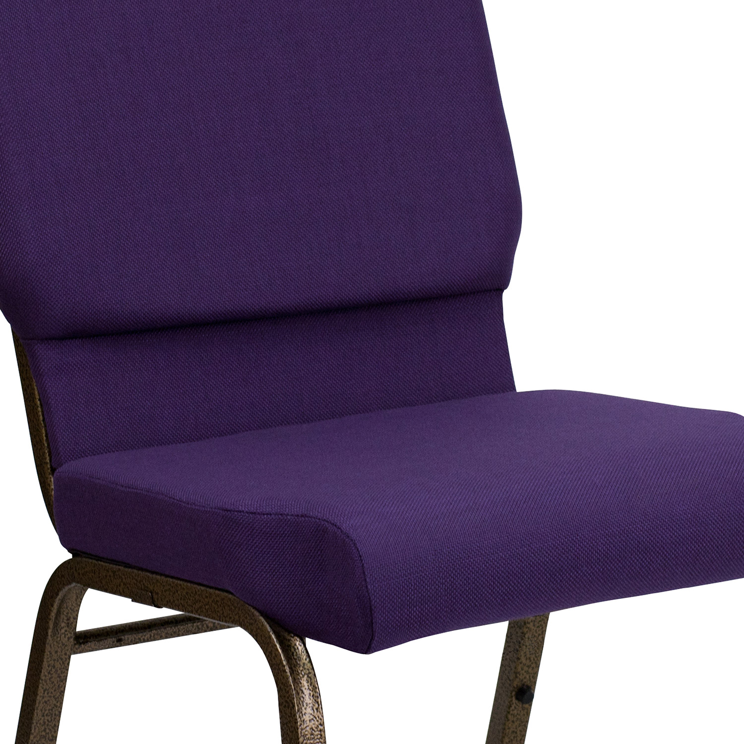 BLNK™ HERCULES Series Fabric Stacking Church Chair with Gold Vein Frame - Royal Purple