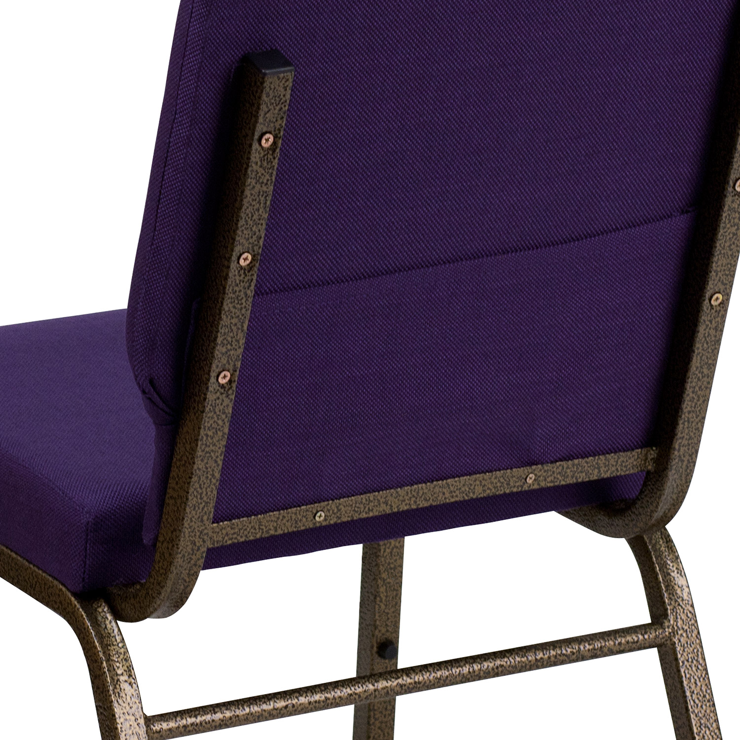 BLNK™ HERCULES Series Fabric Stacking Church Chair with Gold Vein Frame - Royal Purple