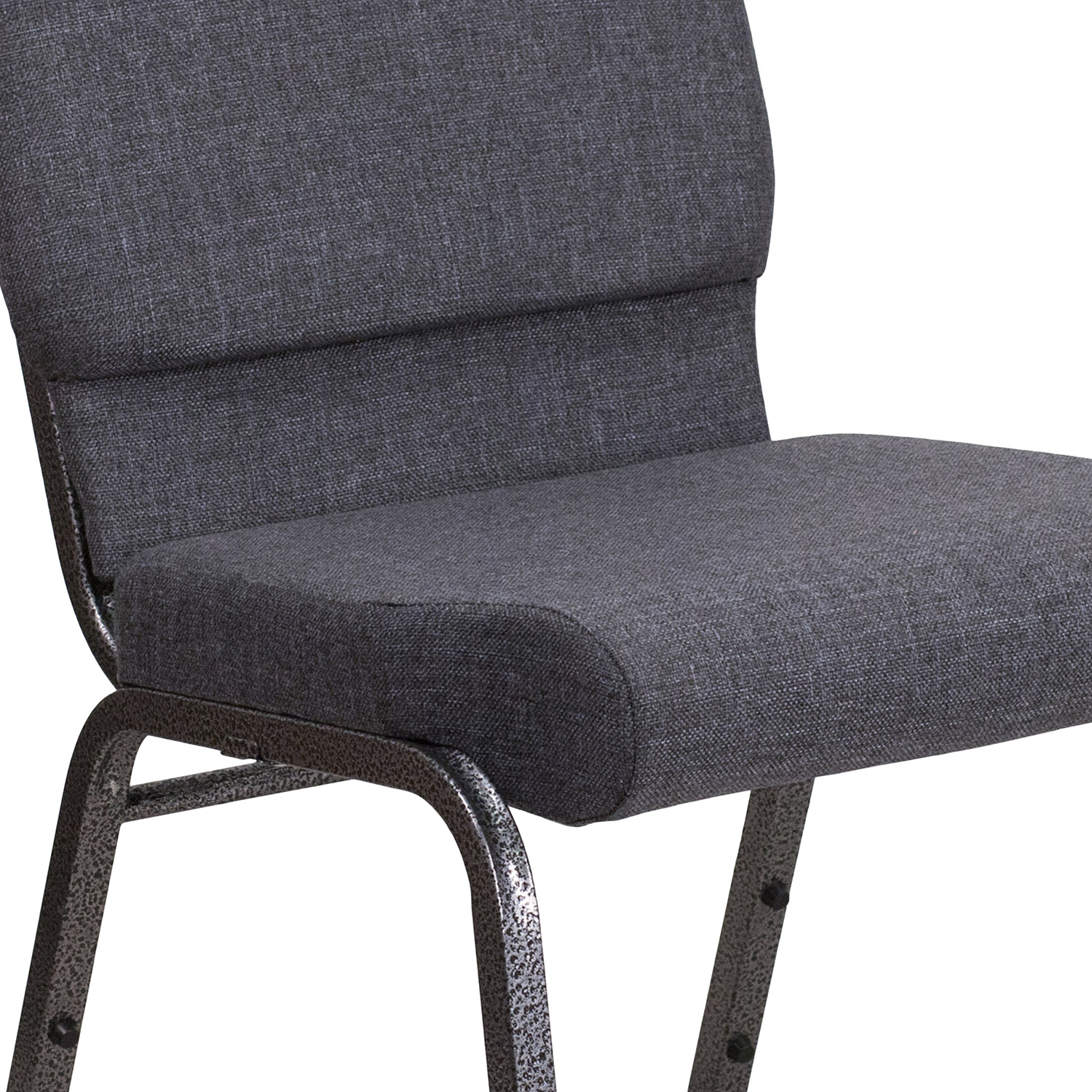 BLNK™ HERCULES Series Fabric Stacking Church Chair with Silver Vein Frame - Dark Gray