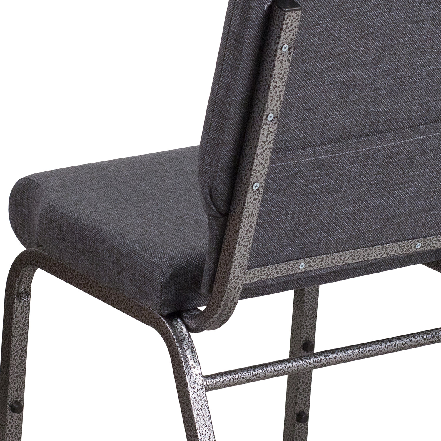 BLNK™ HERCULES Series Fabric Stacking Church Chair with Silver Vein Frame - Dark Gray