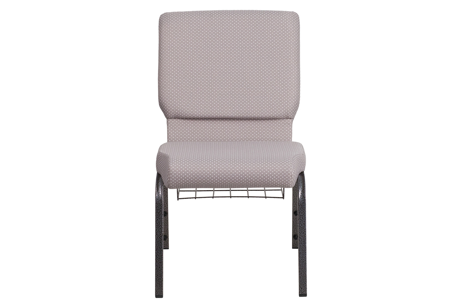 BLNK™ HERCULES Series Fabric Church Chair with Book Rack and Silver Vein Frame - Gray Dot