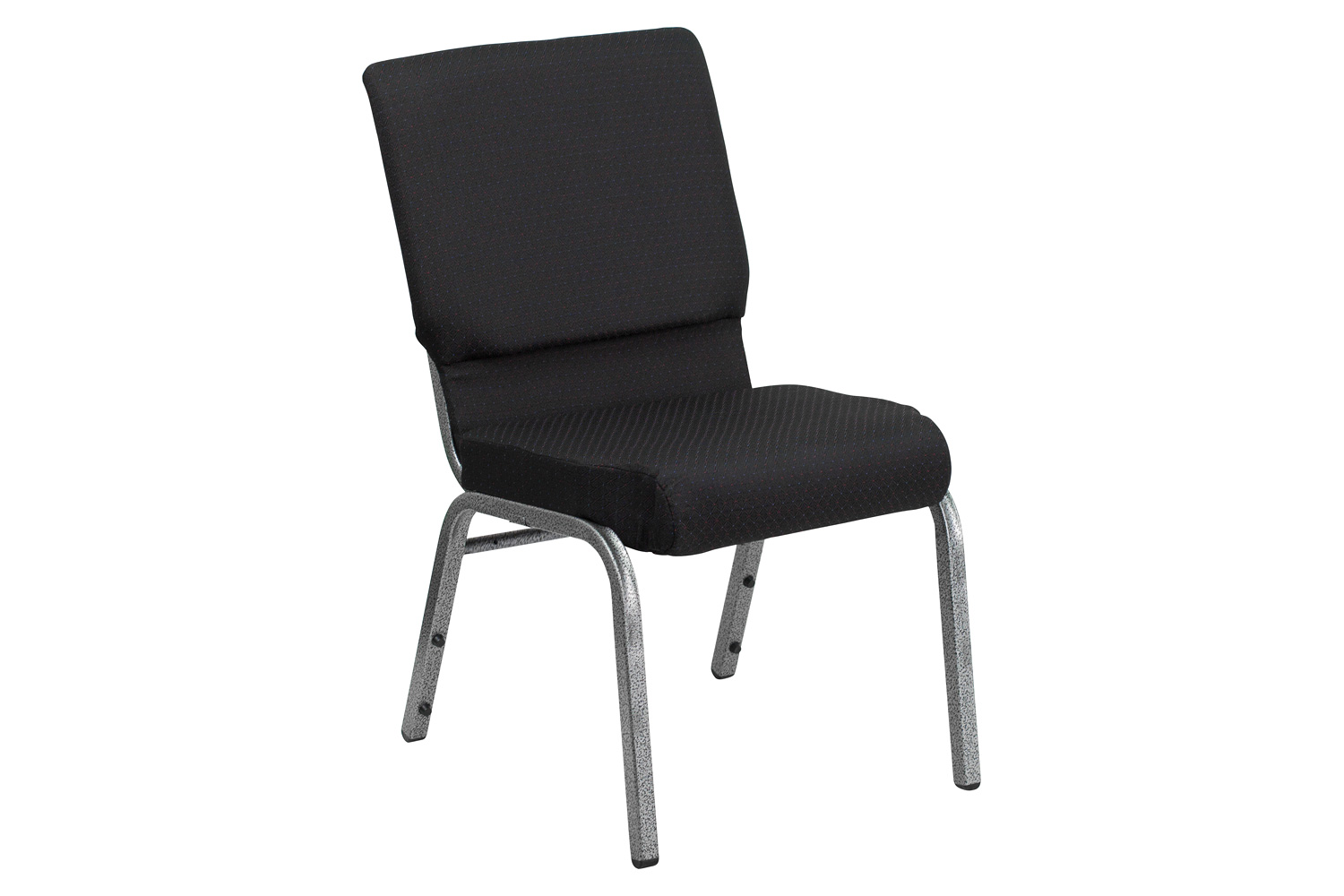 BLNK™ HERCULES Series Fabric Stacking Church Chair with Silver Vein Frame - Black Patterned