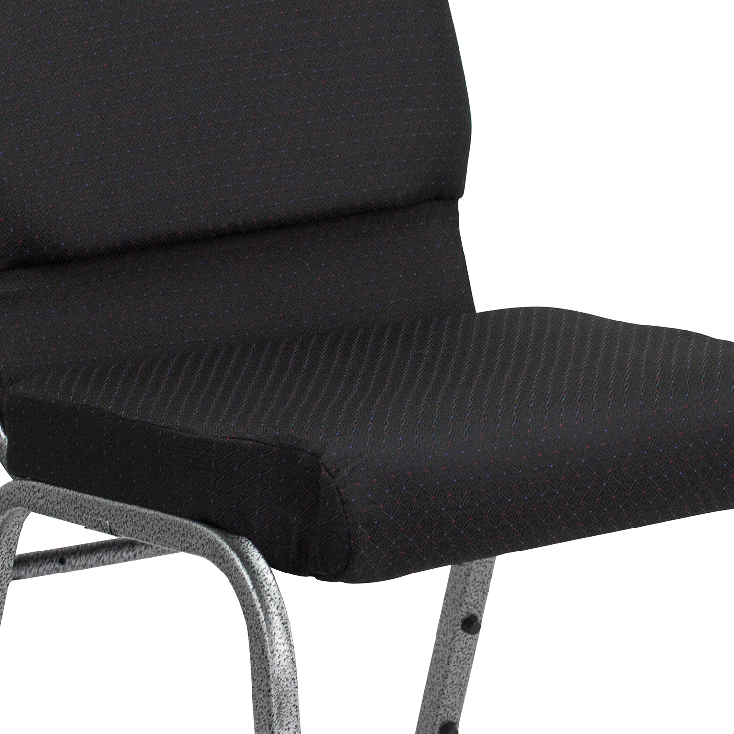 BLNK™ HERCULES Series Fabric Stacking Church Chair with Silver Vein Frame - Black Patterned