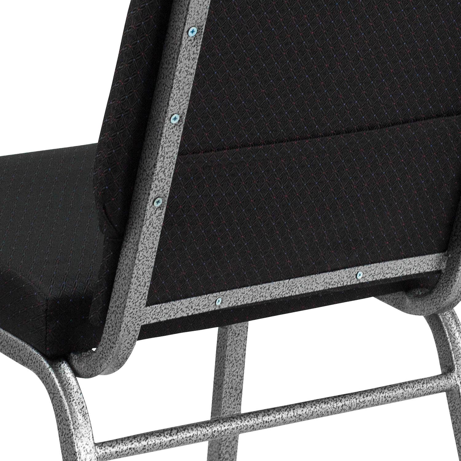 BLNK™ HERCULES Series Fabric Stacking Church Chair with Silver Vein Frame - Black Patterned