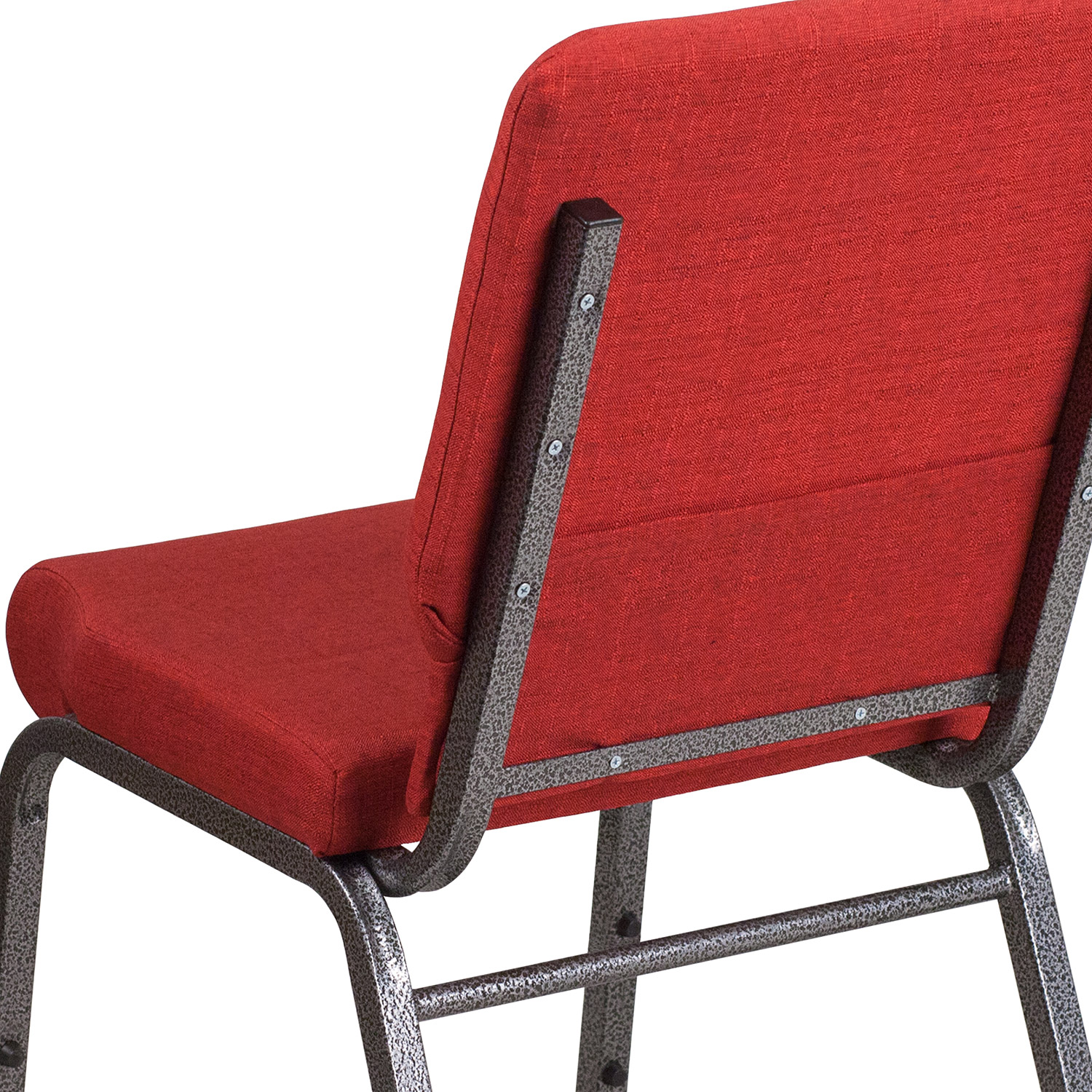 BLNK™ HERCULES Series Fabric Stacking Church Chair with Silver Vein Frame - Red