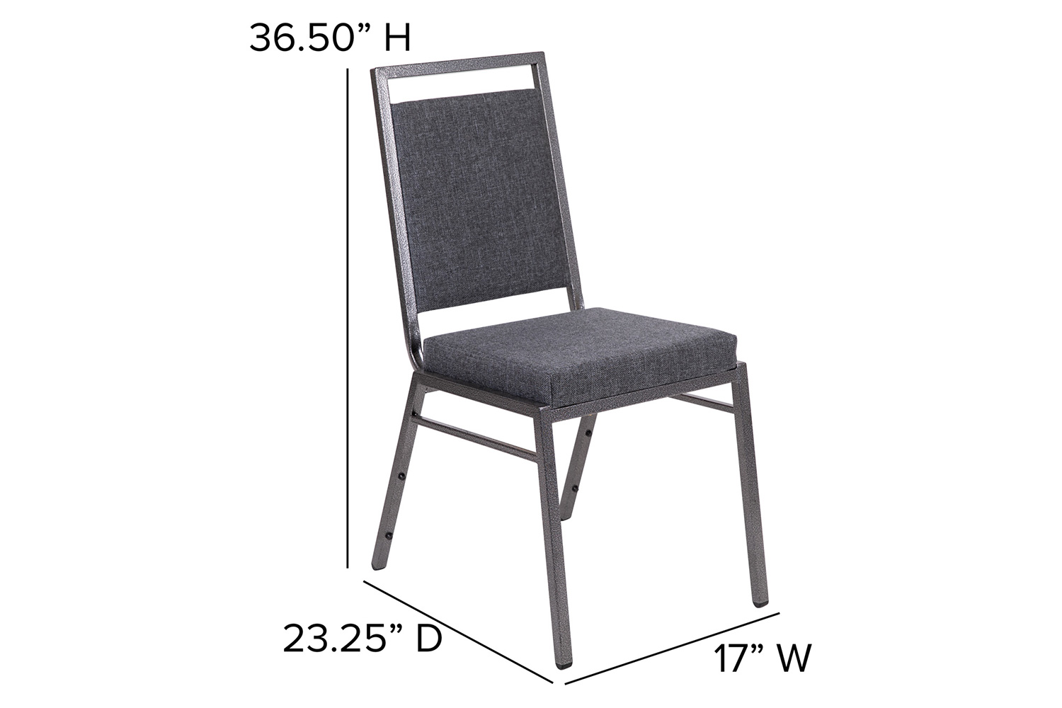 BLNK - HERCULES Series Fabric Square Back Stacking Banquet Chair with Silver Vein Frame