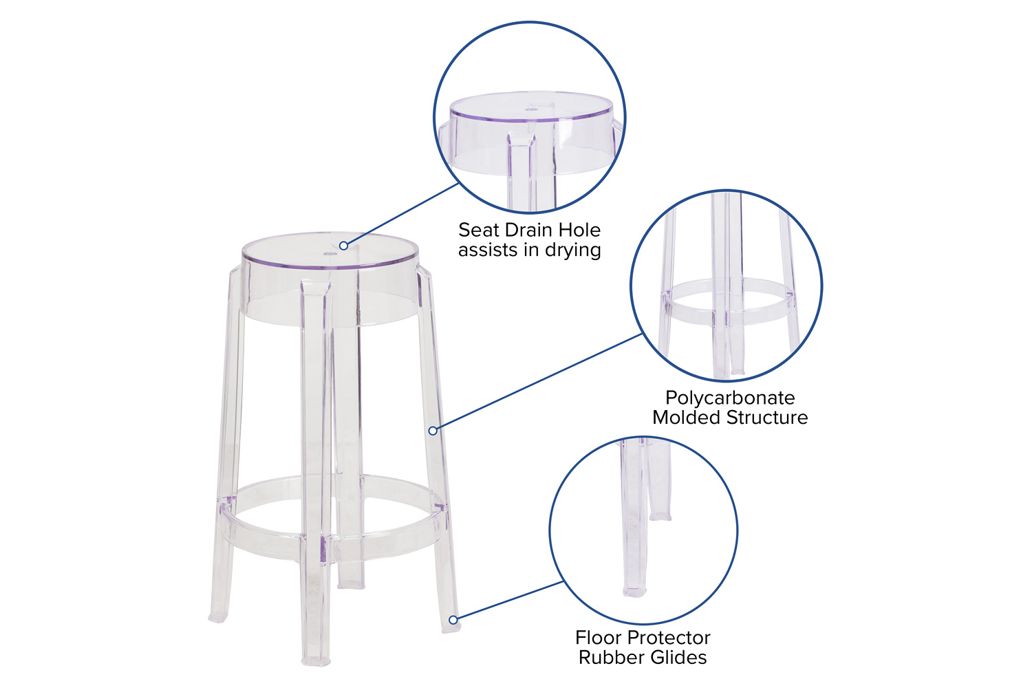 BLNK™ Laney Transparent Stool - 25.75"H