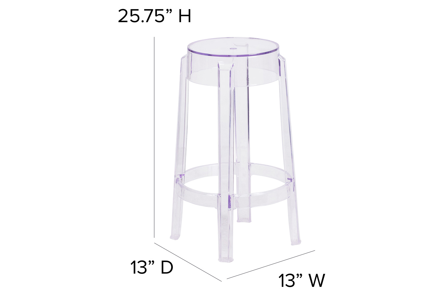 BLNK™ Laney Transparent Stool - 25.75"H