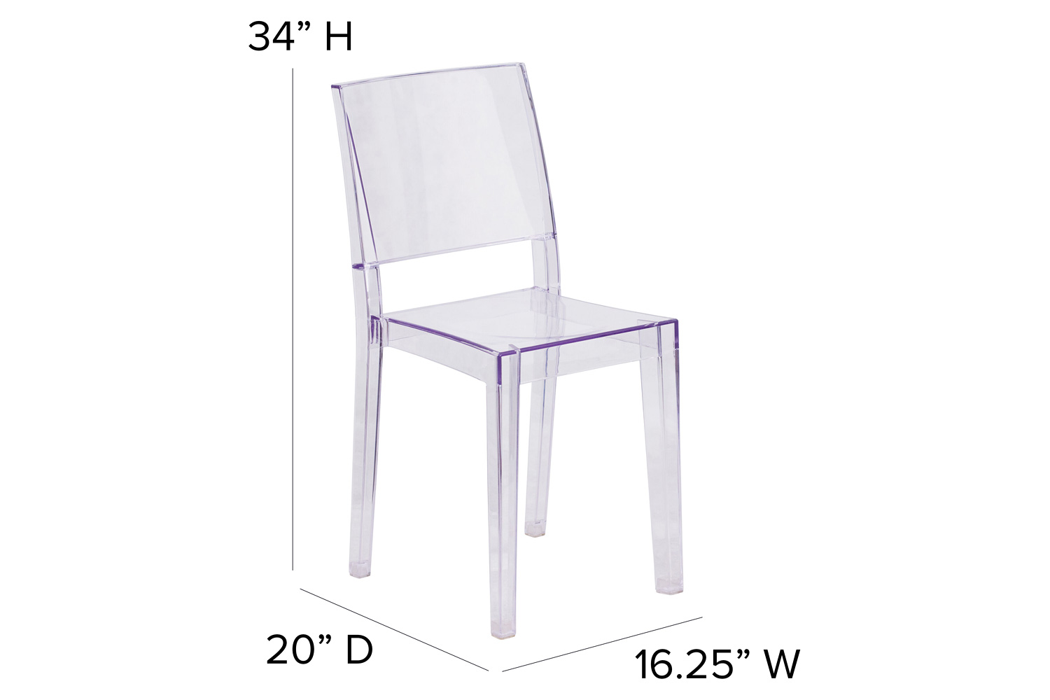 BLNK - Phantom Series Transparent Stacking Side Chair