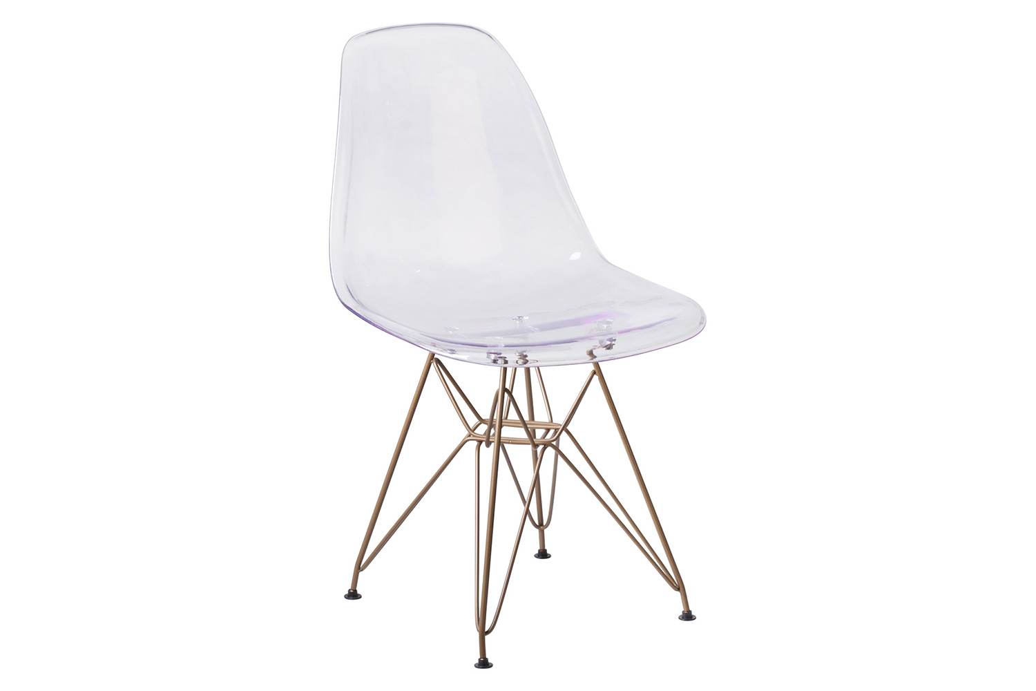 BLNK - Elon Series Ghost Chair with Gold Metal Base