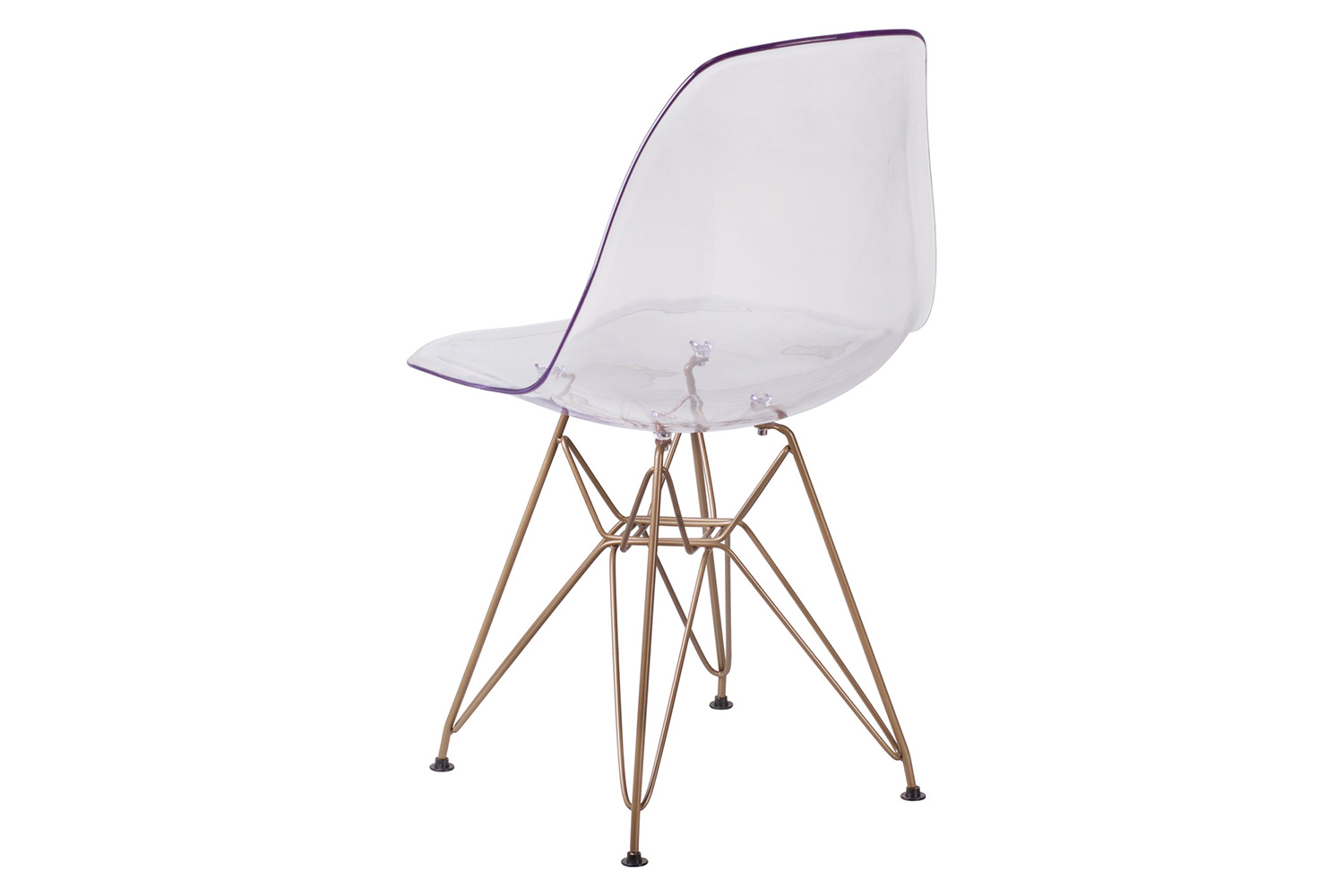 BLNK - Elon Series Ghost Chair with Gold Metal Base