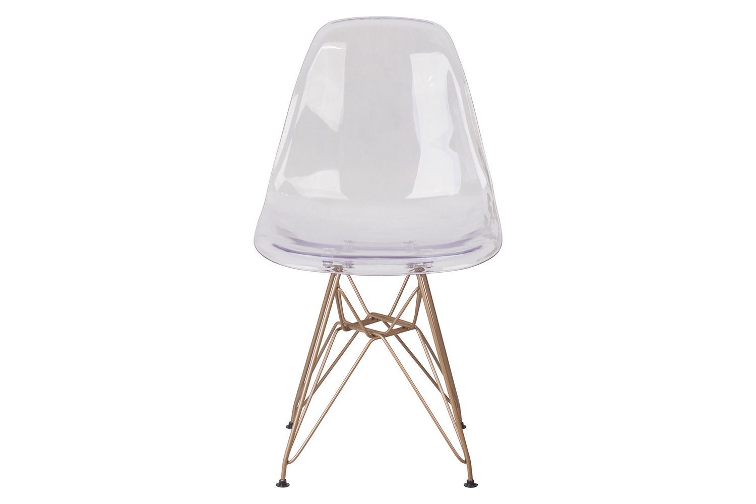 BLNK - Elon Series Ghost Chair with Gold Metal Base