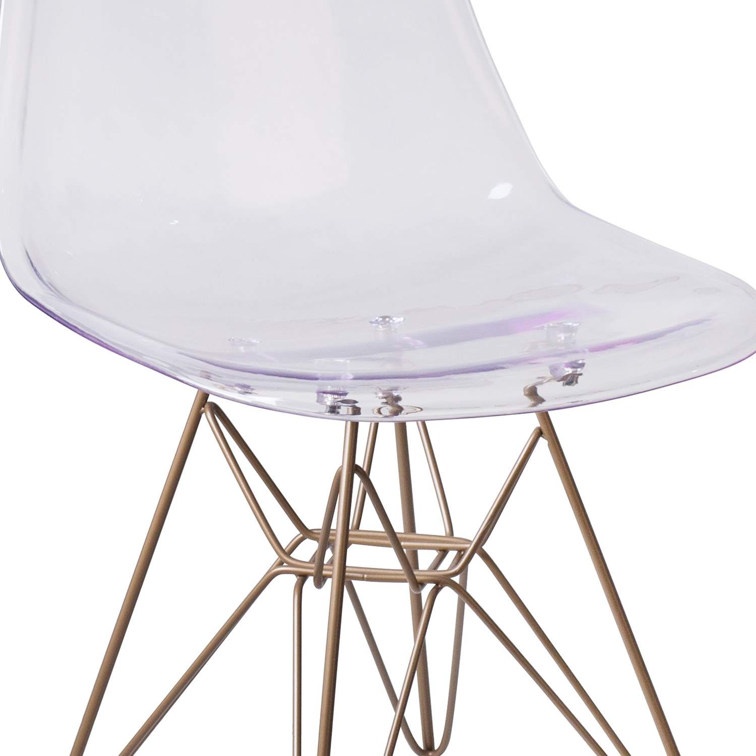 BLNK - Elon Series Ghost Chair with Gold Metal Base