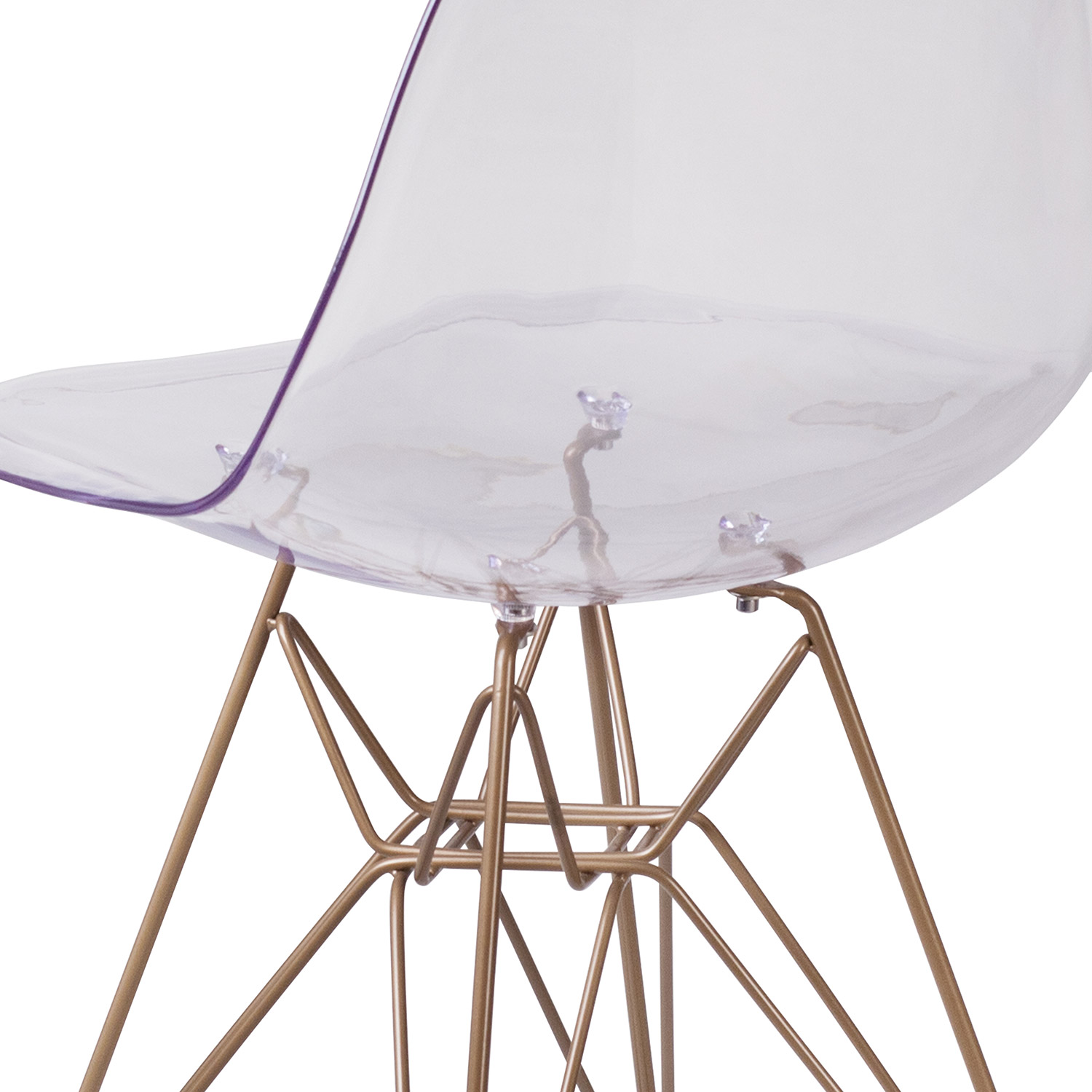 BLNK - Elon Series Ghost Chair with Gold Metal Base