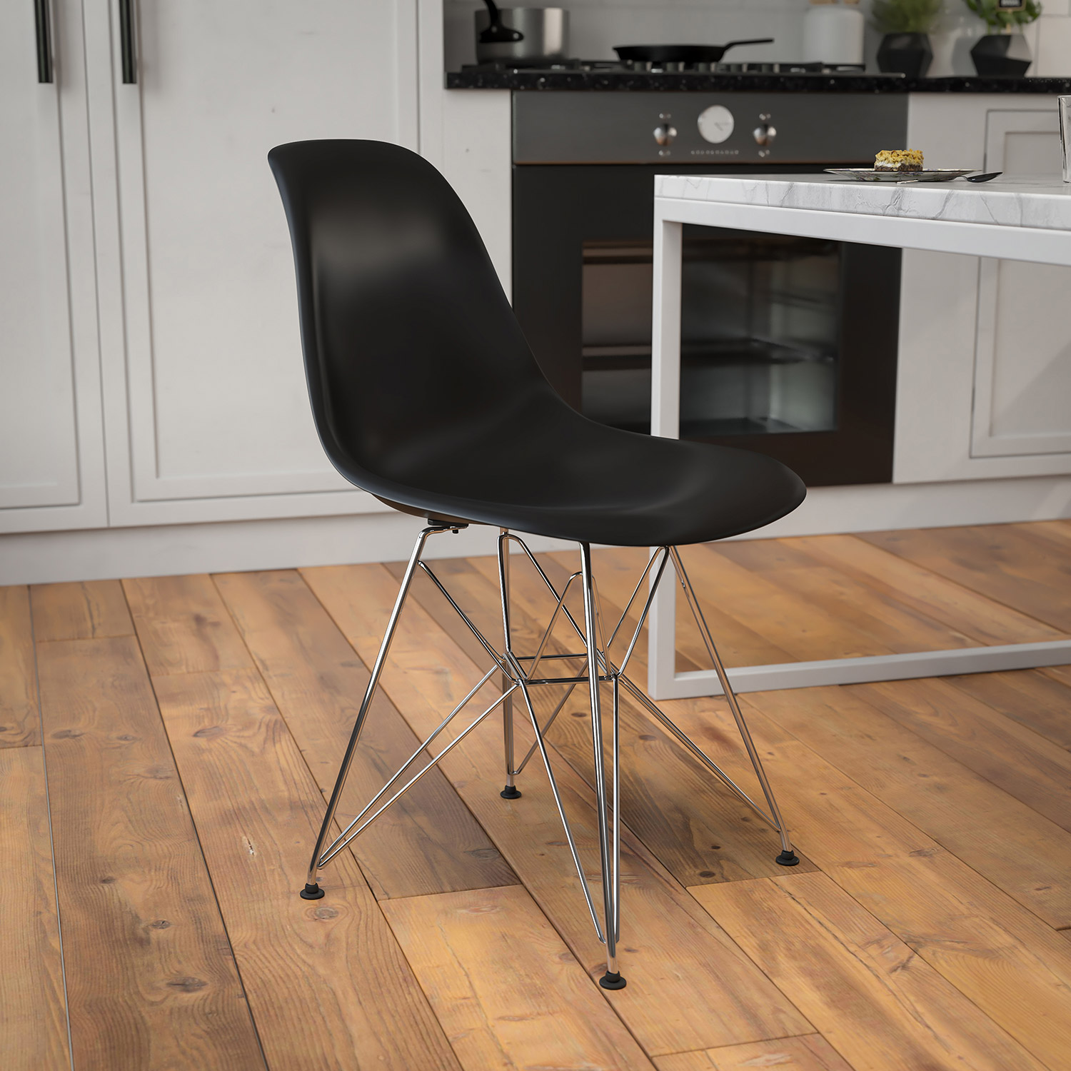 BLNK Elon Series Plastic Chair with Chrome Base