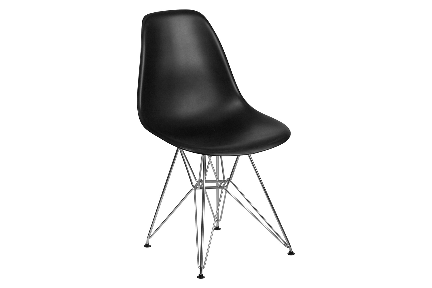 BLNK™ Elon Series Plastic Chair with Chrome Base - Black