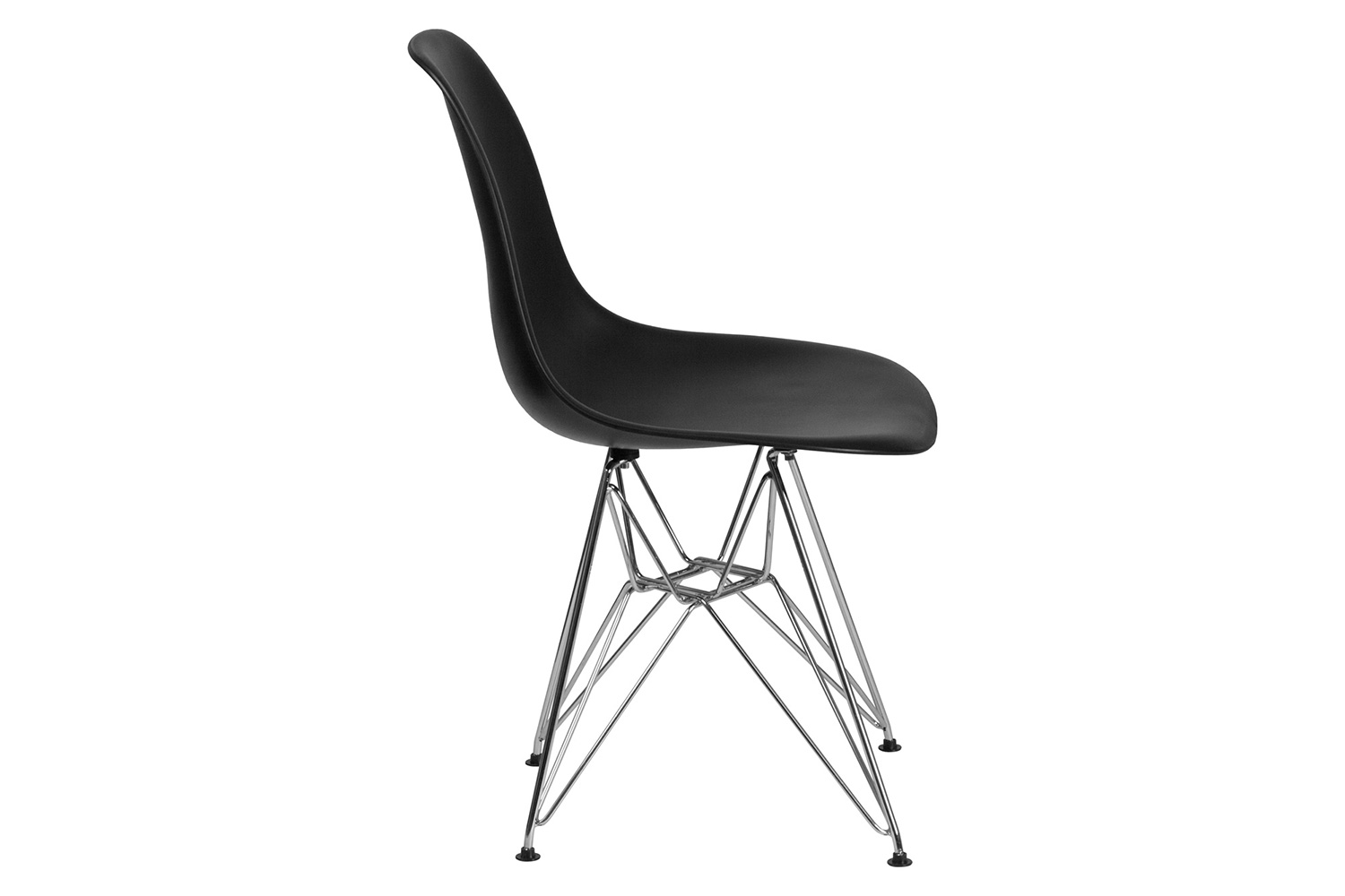 BLNK™ Elon Series Plastic Chair with Chrome Base - Black