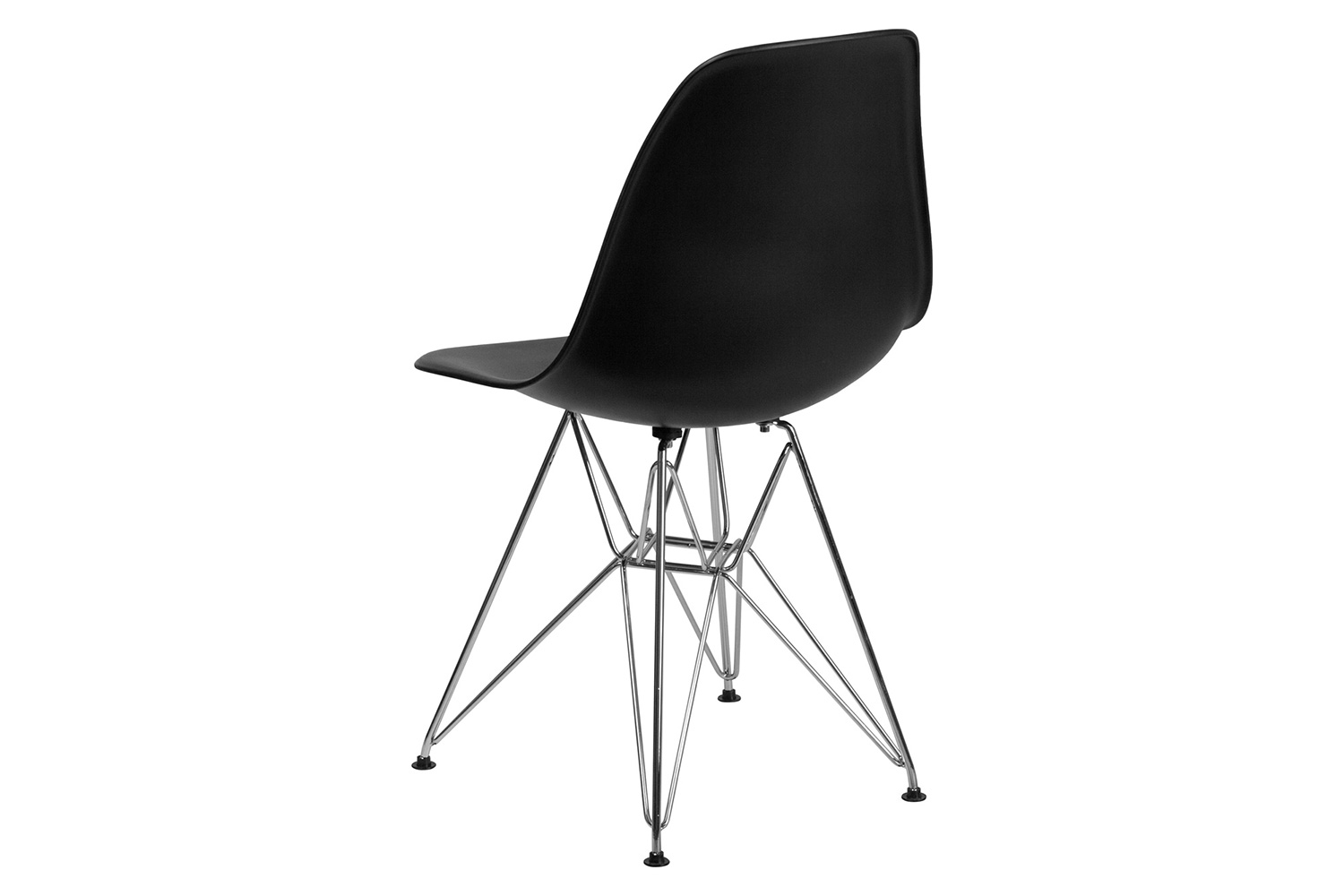 BLNK™ Elon Series Plastic Chair with Chrome Base - Black