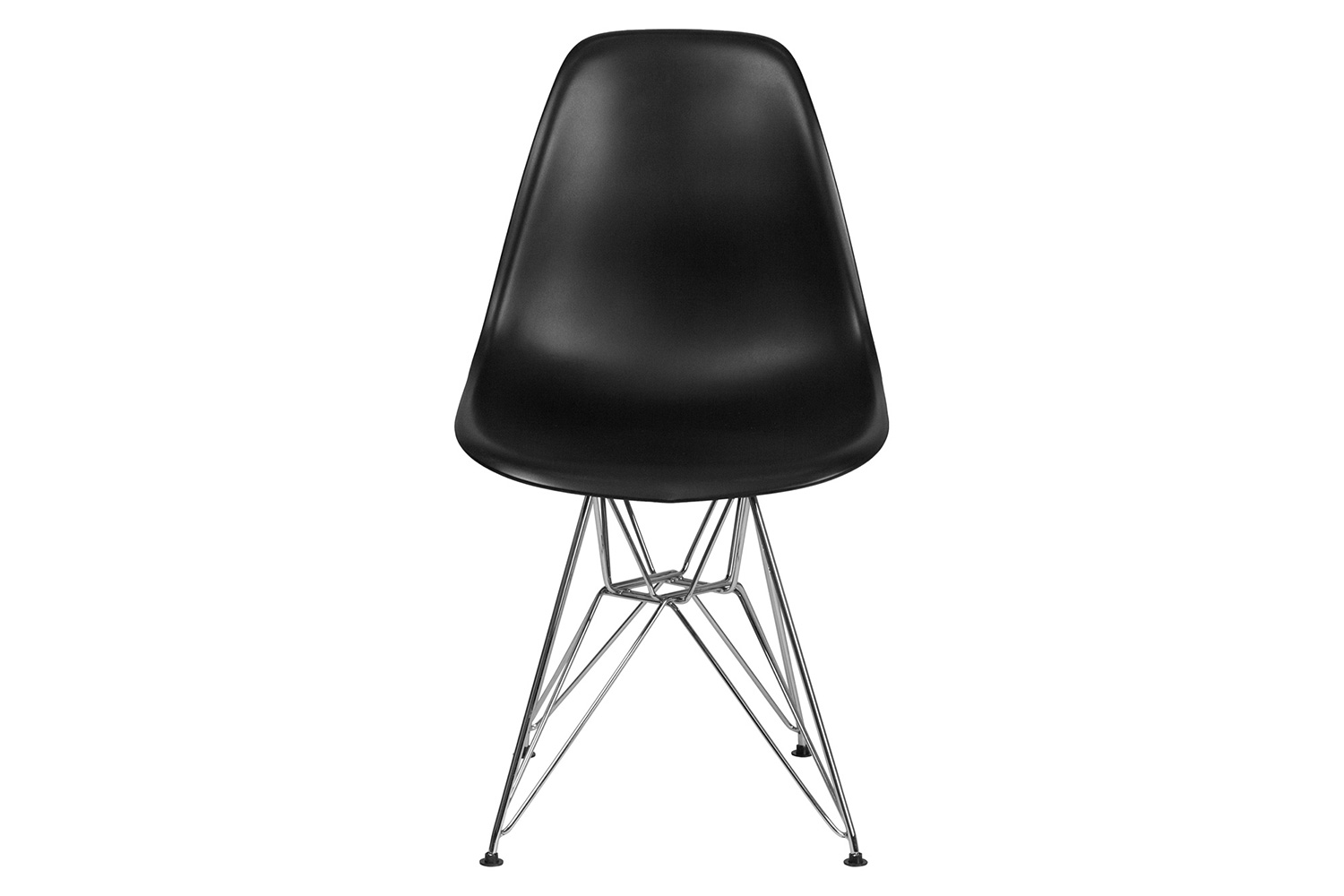 BLNK™ Elon Series Plastic Chair with Chrome Base - Black