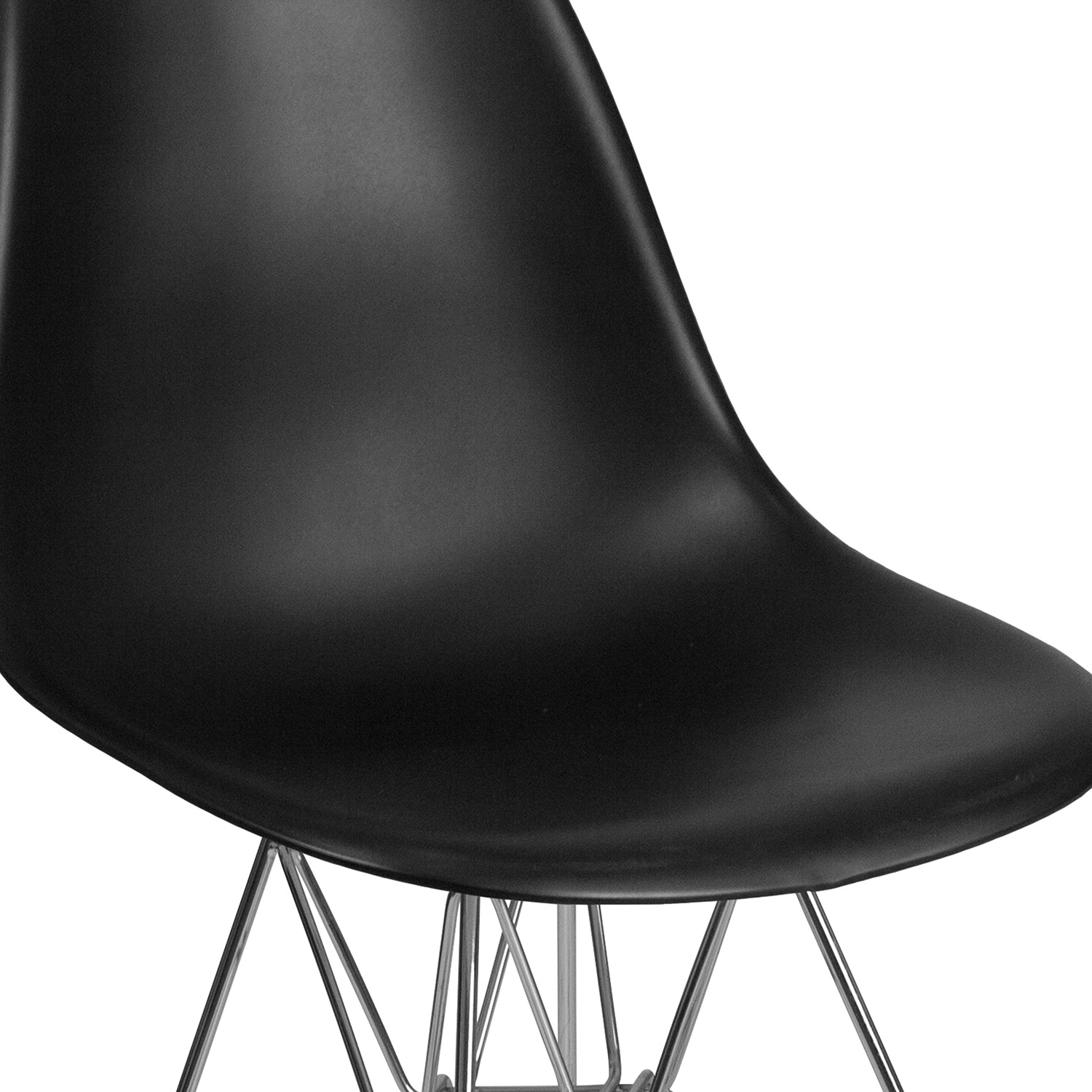 BLNK™ Elon Series Plastic Chair with Chrome Base - Black