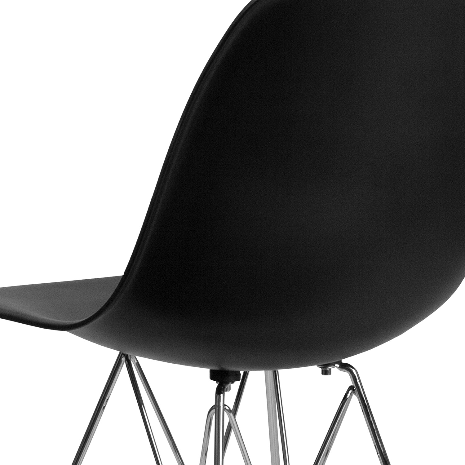 BLNK™ Elon Series Plastic Chair with Chrome Base - Black