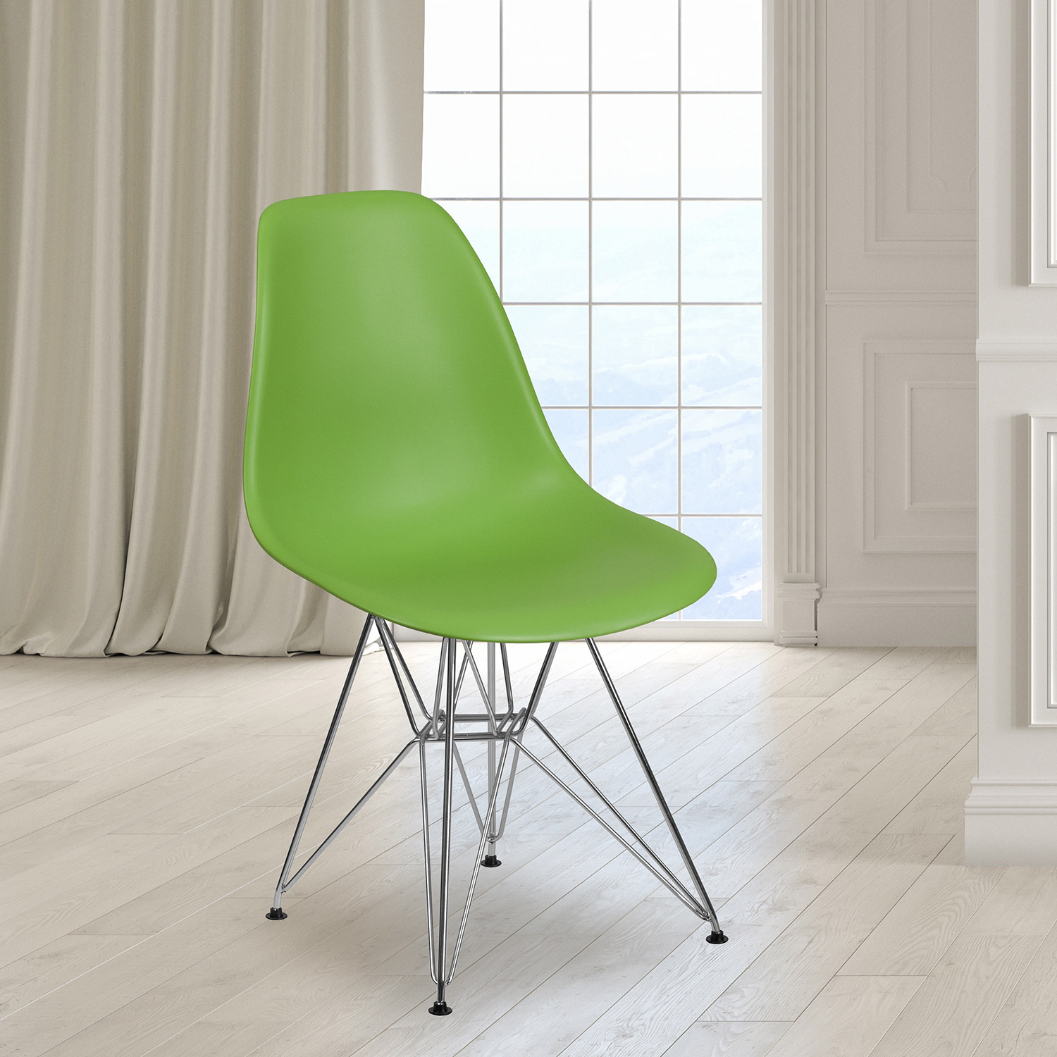 BLNK Elon Series Plastic Chair with Chrome Base