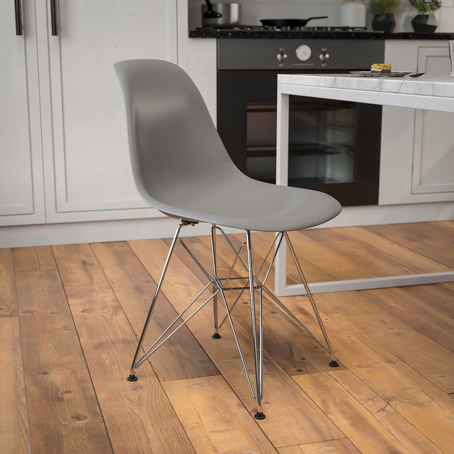 BLNK Elon Series Plastic Chair with Chrome Base