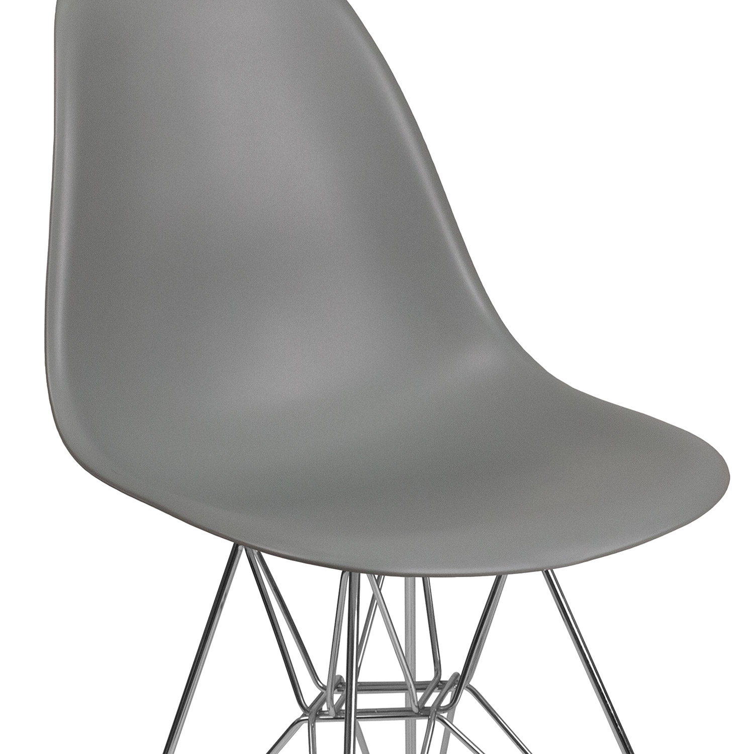 BLNK™ Elon Series Plastic Chair with Chrome Base - Moss Gray