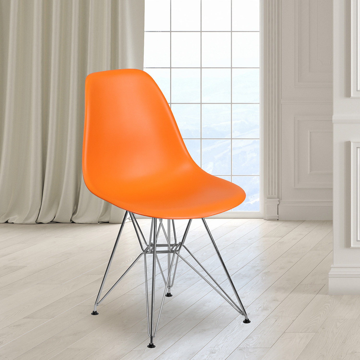 BLNK Elon Series Plastic Chair with Chrome Base