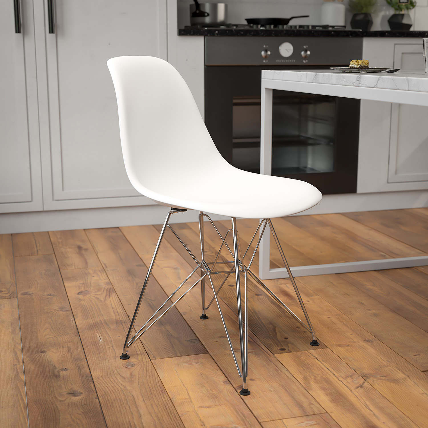 BLNK Elon Series Plastic Chair with Chrome Base