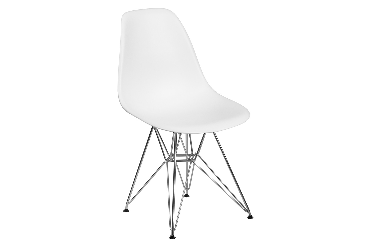 BLNK™ Elon Series Plastic Chair with Chrome Base - White