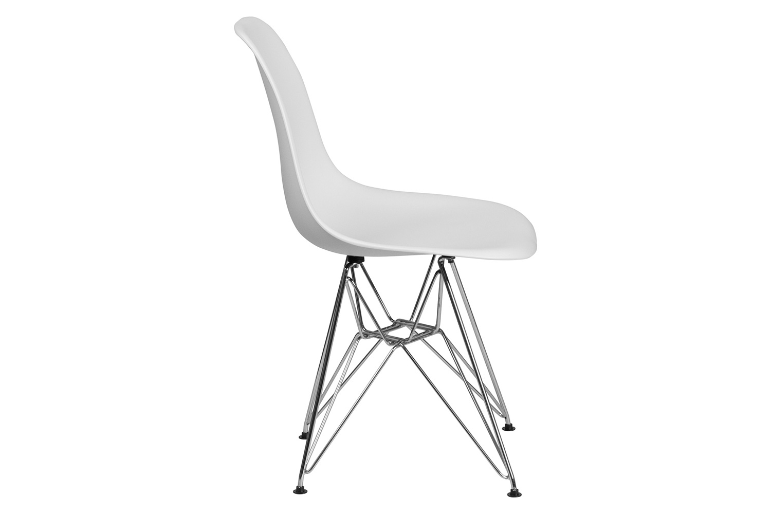 BLNK™ Elon Series Plastic Chair with Chrome Base - White