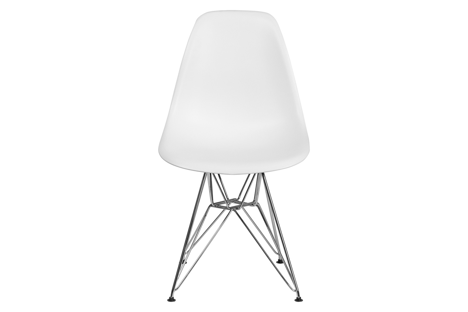 BLNK™ Elon Series Plastic Chair with Chrome Base - White