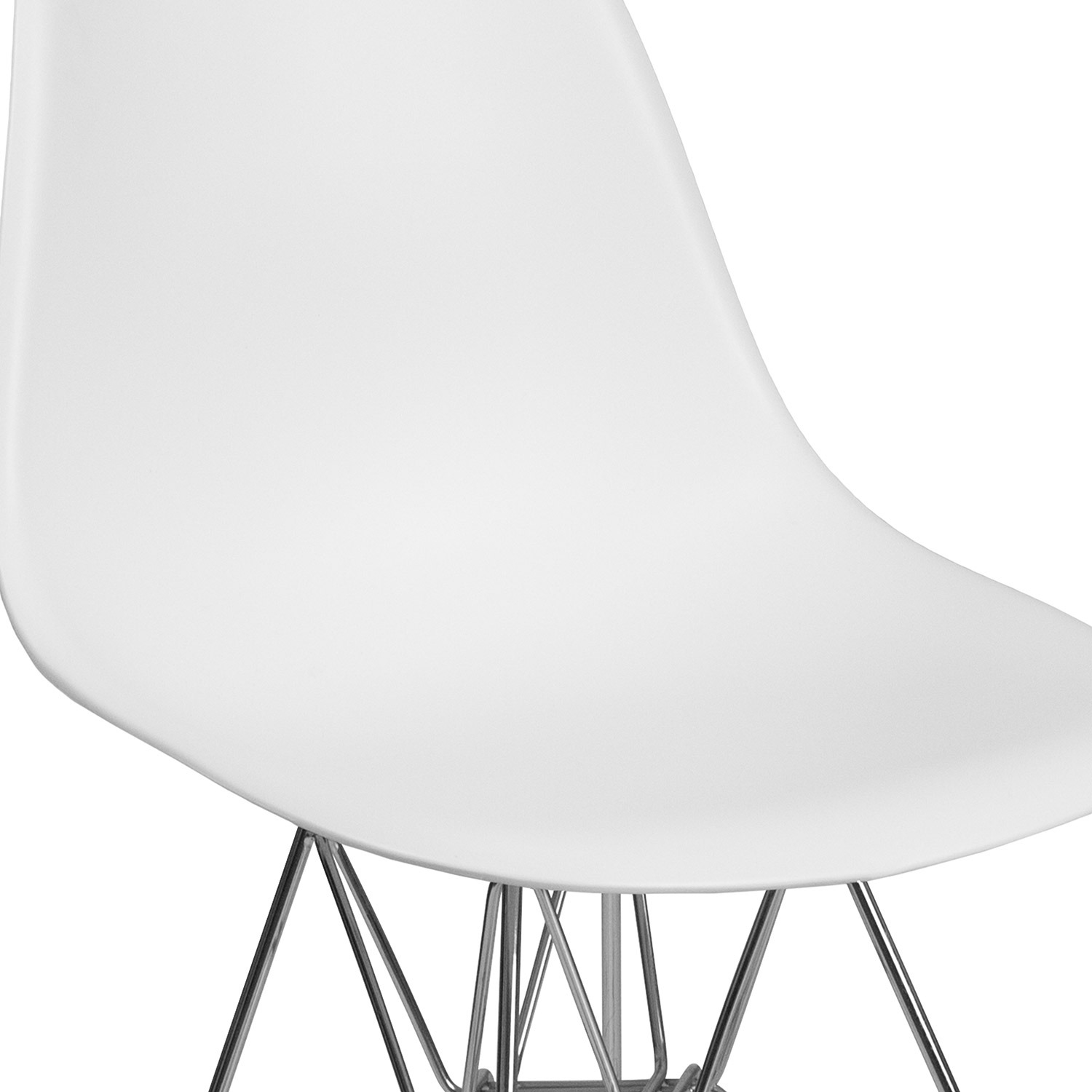 BLNK™ Elon Series Plastic Chair with Chrome Base - White