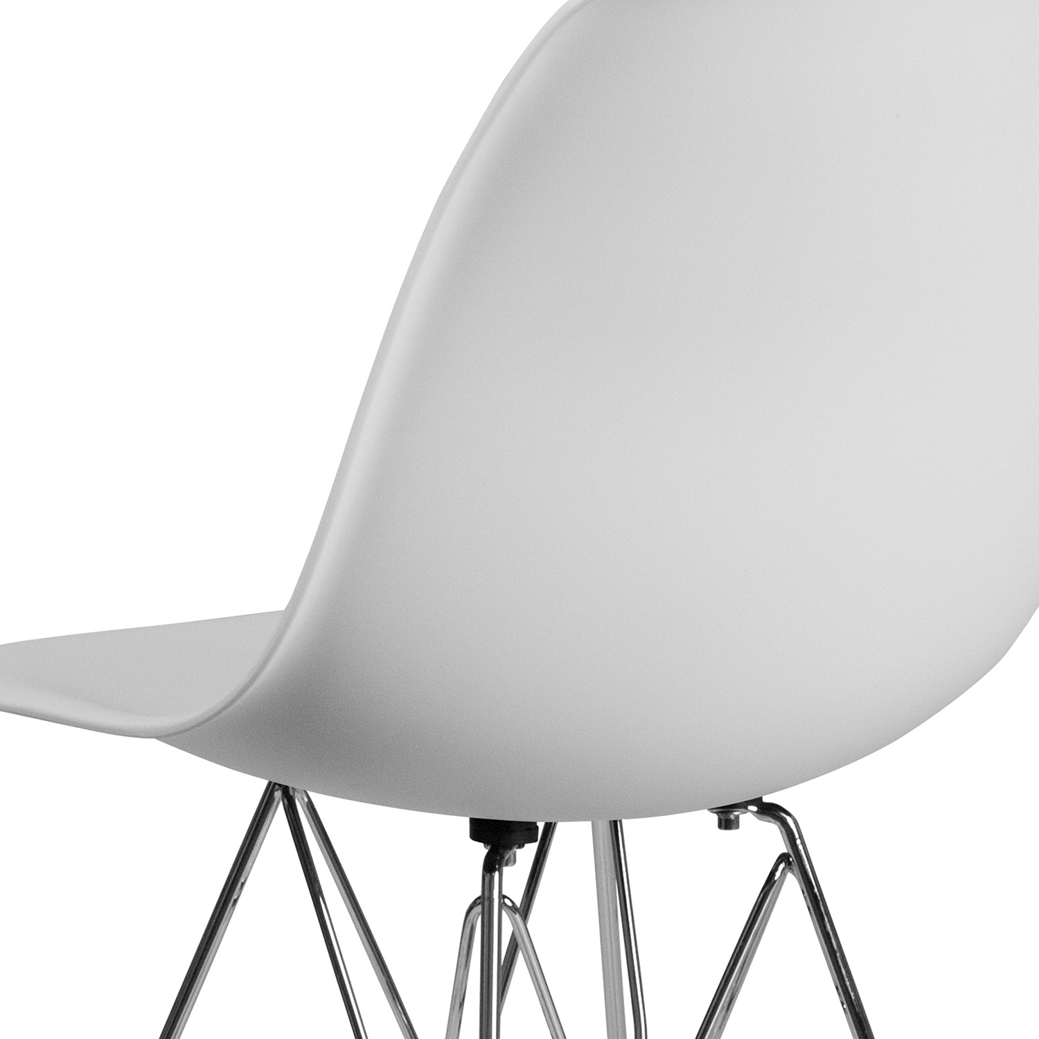 BLNK™ Elon Series Plastic Chair with Chrome Base - White