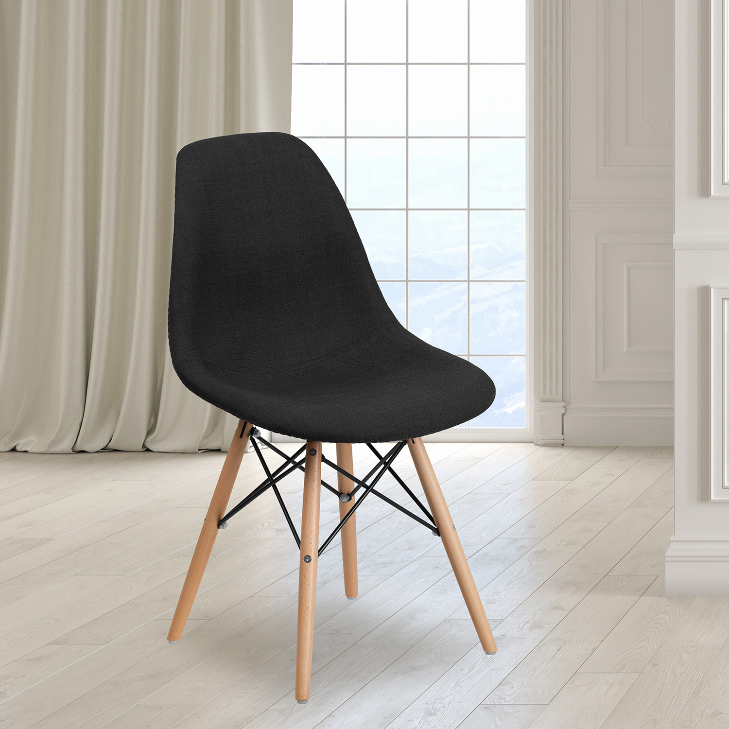 BLNK Elon Series Fabric Chair with Wooden Legs